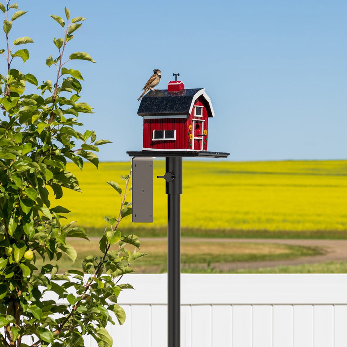 Moclever Bird House Pole Kit 79.9in Height Adjustable 66lbs Load Bird Feeder Pole, Black