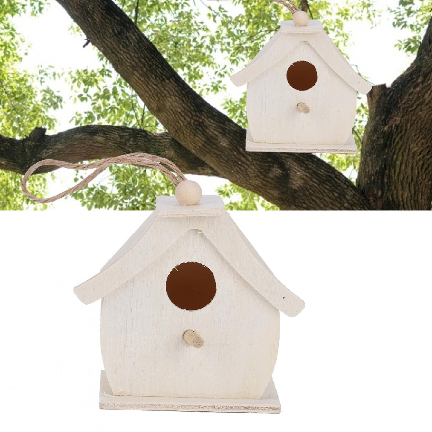 OTVIAP Wooden Bird House, Bird Nests, Platane Wood Outdoor Birdhouse Unique Appearance Designe For Swallows Birds