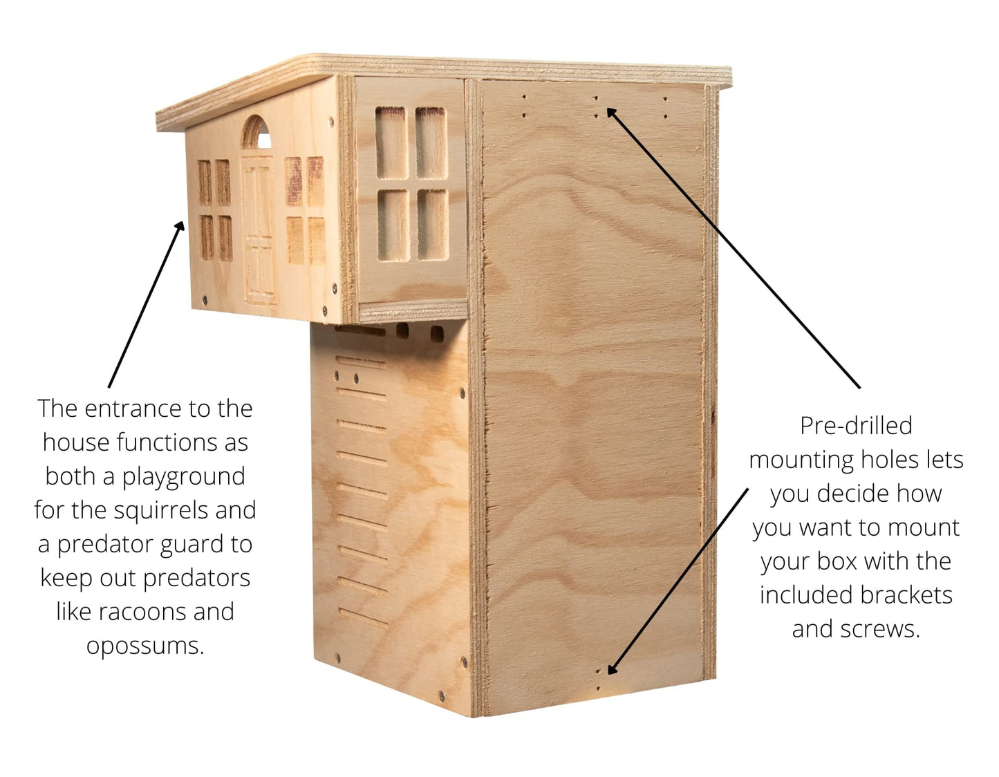 JCS Wildlife Plywood Squirrel House Nesting Box � Durable, Spacious Shelter for Squirrels