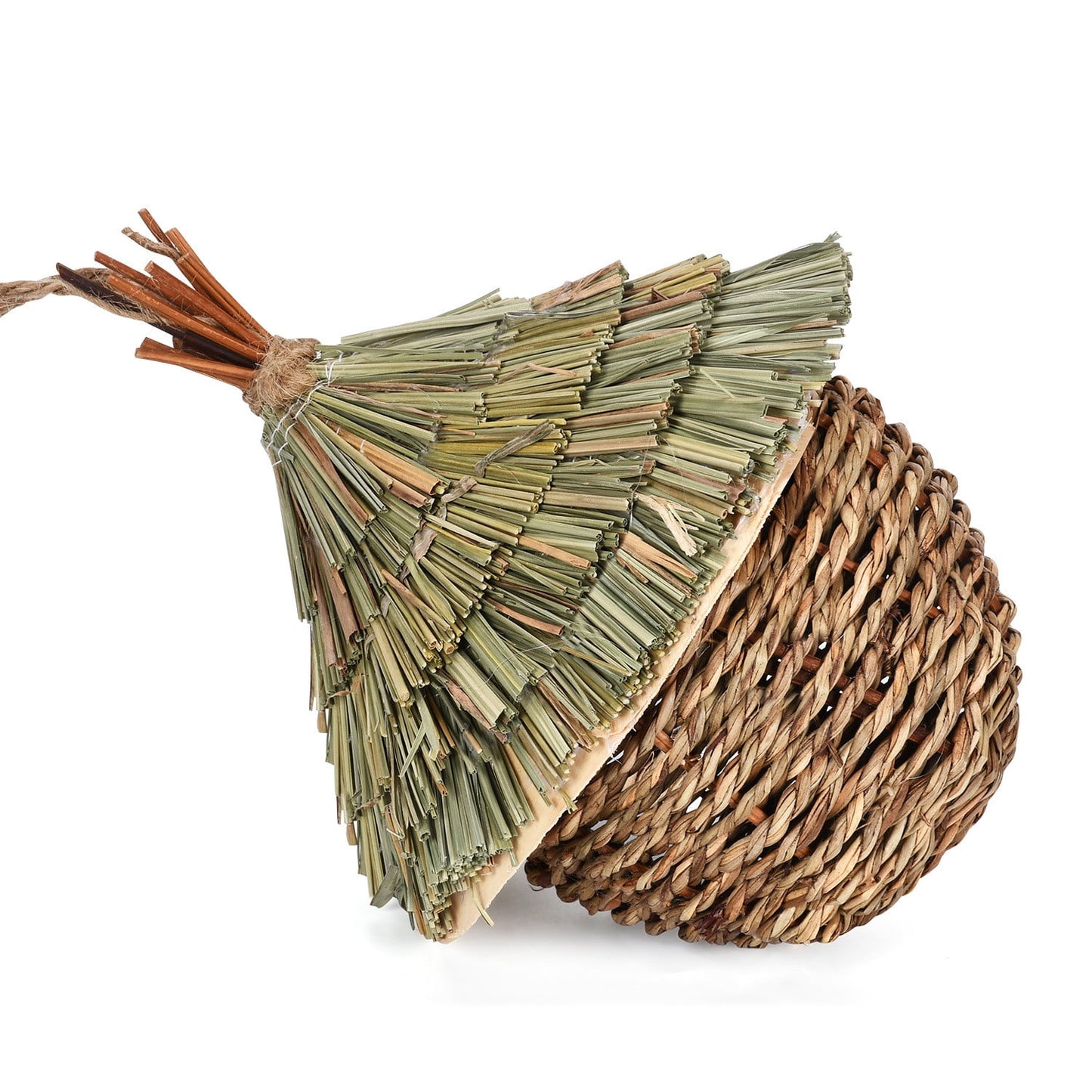 Ikohbadg Hand-woven Hummingbird House, Creative Bird Nests, Hibiscuser Grass Simulation Birdhouse, Outside for Nesting Decorative Birds, Gardening Hanging Decoration