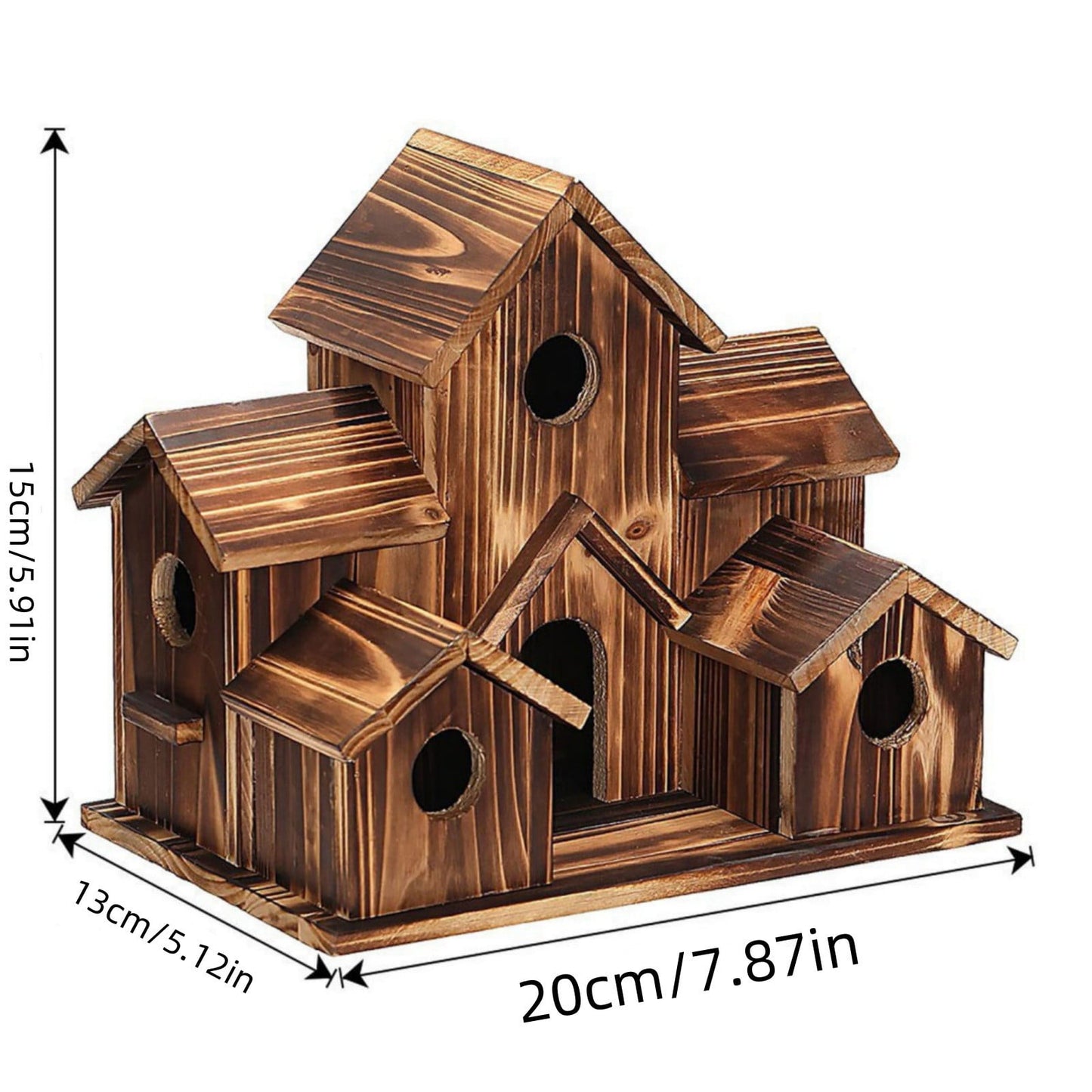Clearance Sales Today Deals Prime LHNFT Hanging Wooden Bird House for Outside 6 Hole Wooden Bird House Courtyard Backyard Decorations
