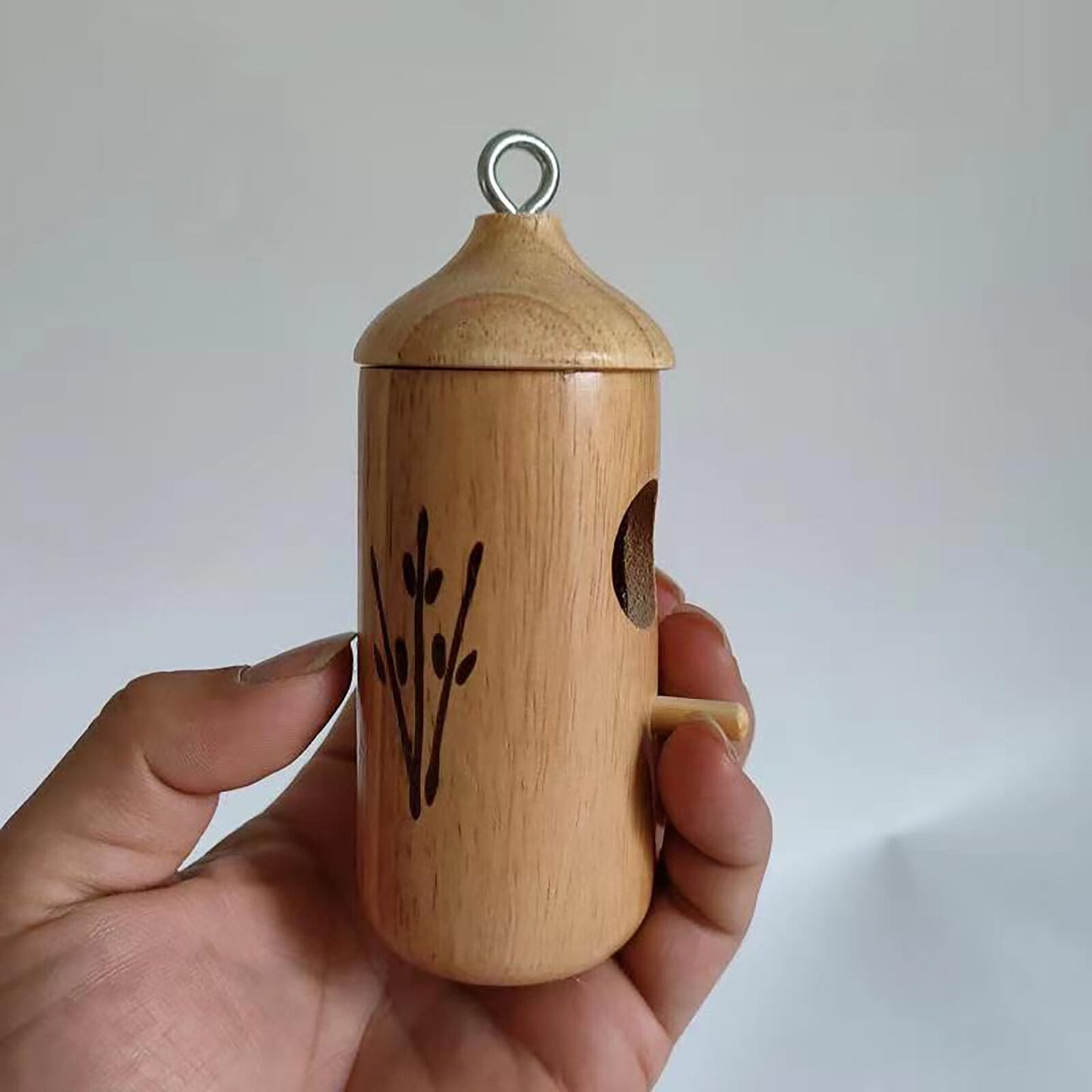 DERCLIVE 3Pcs Natural Wood Hummingbird House,Outside Hummingbird Houses, Hanging Hummingbird Nest for Nesting