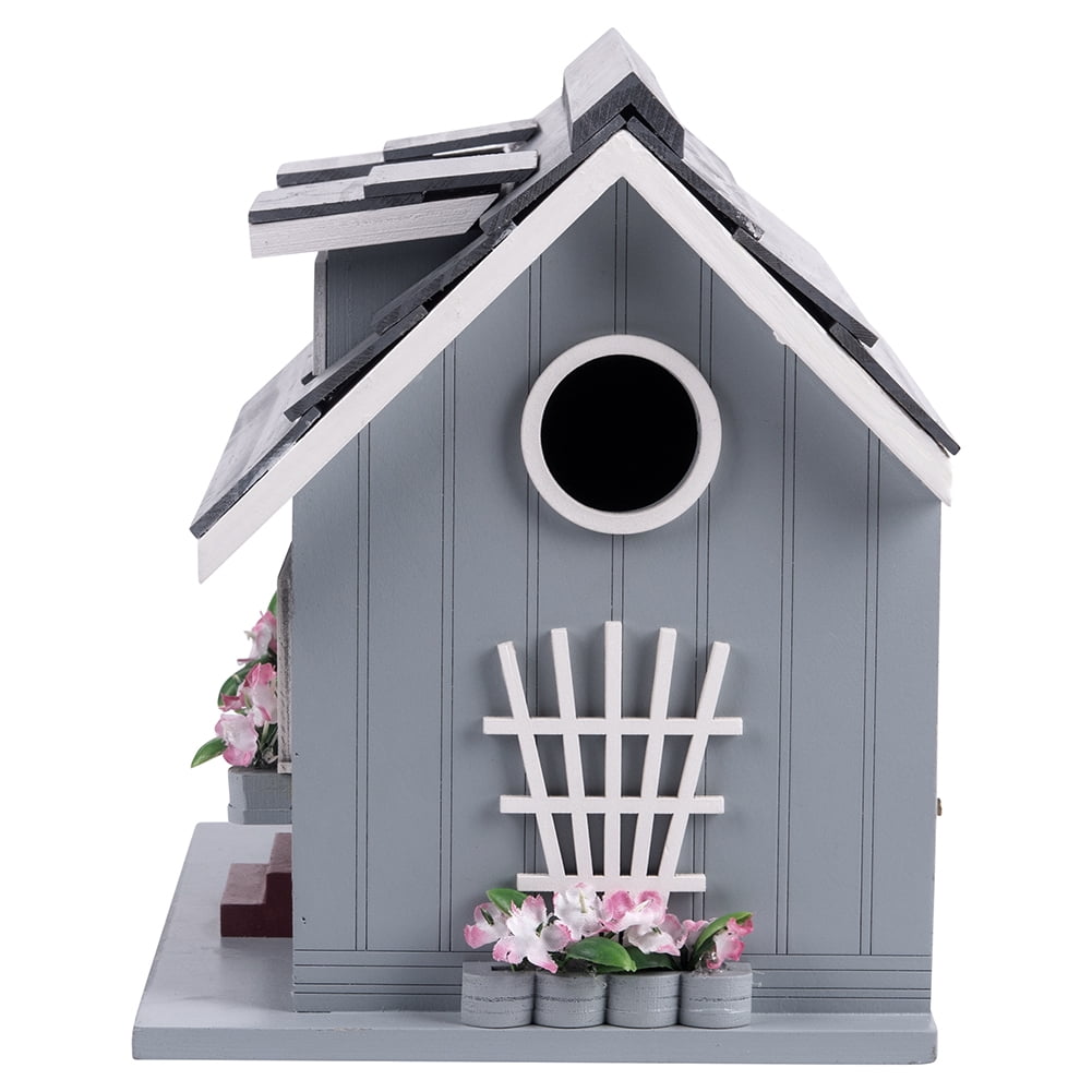 Modern Home Outdoor Handmade Wooden Birdhouse - Garden or Backyard Décor for Wild Birds (Beach House)