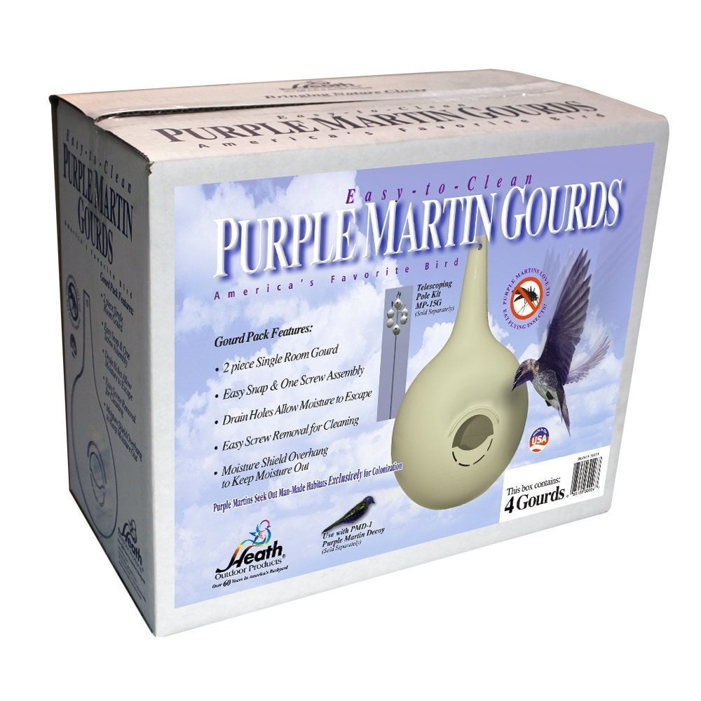 Heath Manufacturing 3000-4 Deluxe Purple Gourd Bird House- 4 Pack