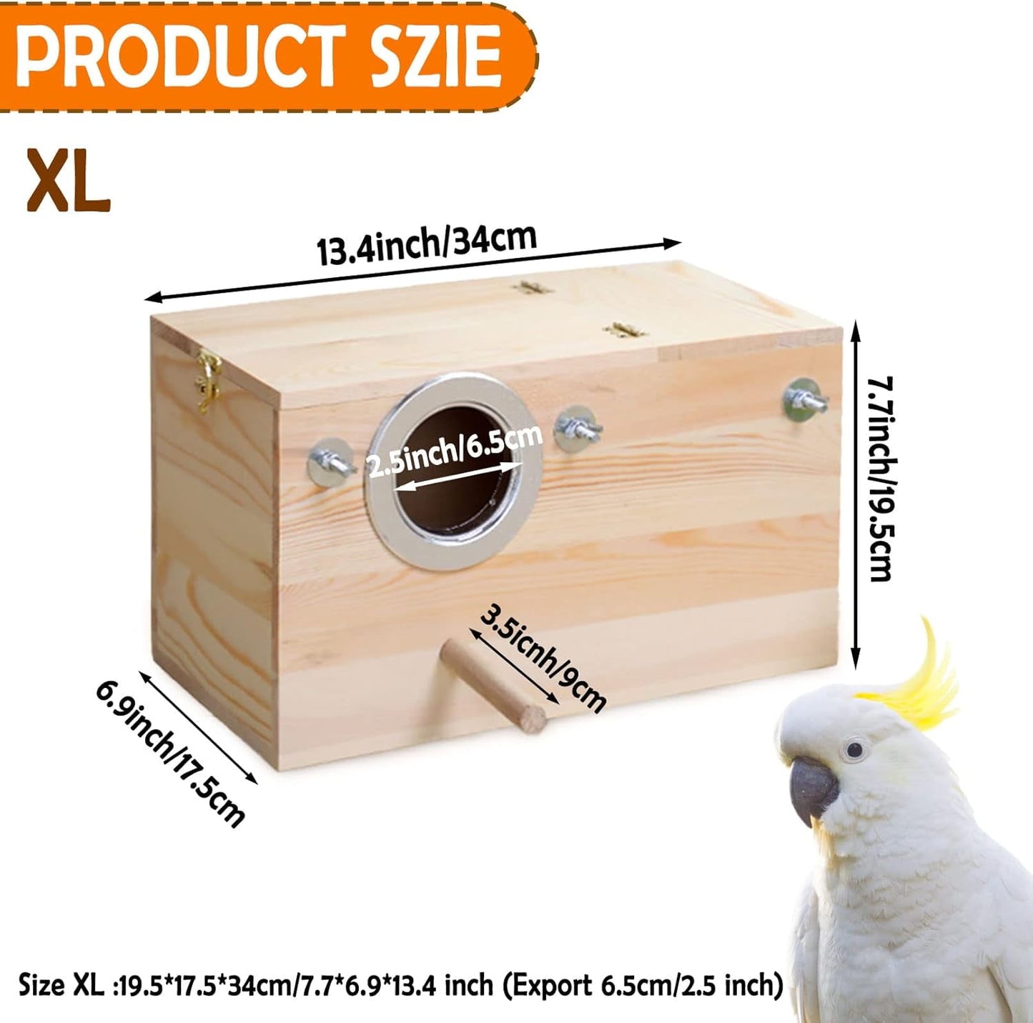 Parakeet Nest Box Budgie Nesting House Cockatiel Breeding Parrots Mating Box for Lovebirds Large and Medium-Sized Birds (XL)
