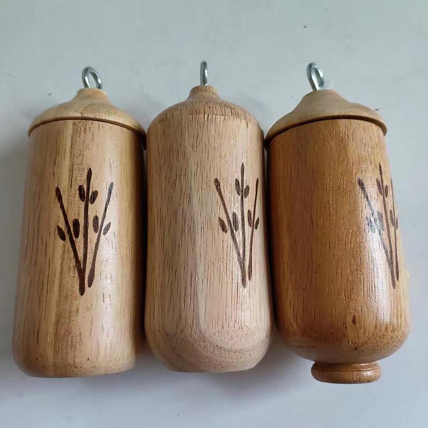 DERCLIVE 3Pcs Natural Wood Hummingbird House,Outside Hummingbird Houses, Hanging Hummingbird Nest for Nesting