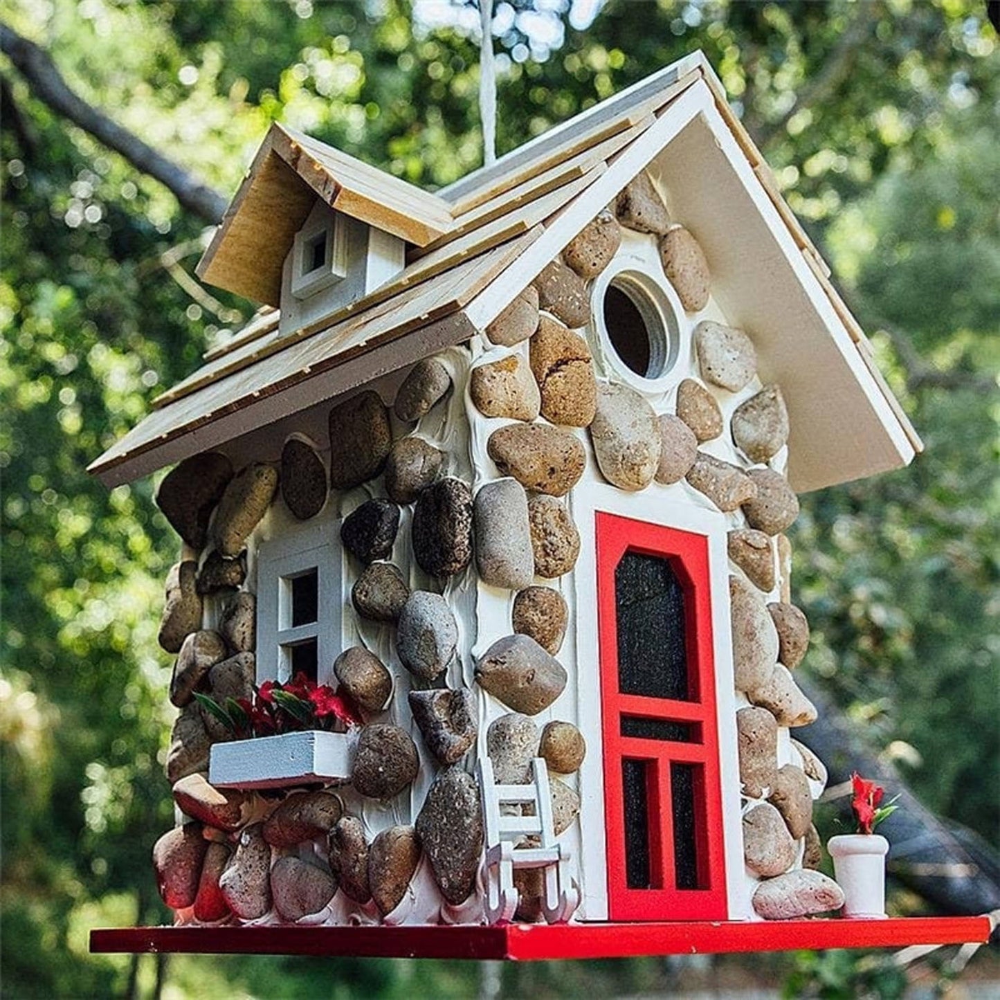ZPAQI Wooden Bird Houses Wild Birds Home Small Bird Nest for Outdoor Garden Birdhouse