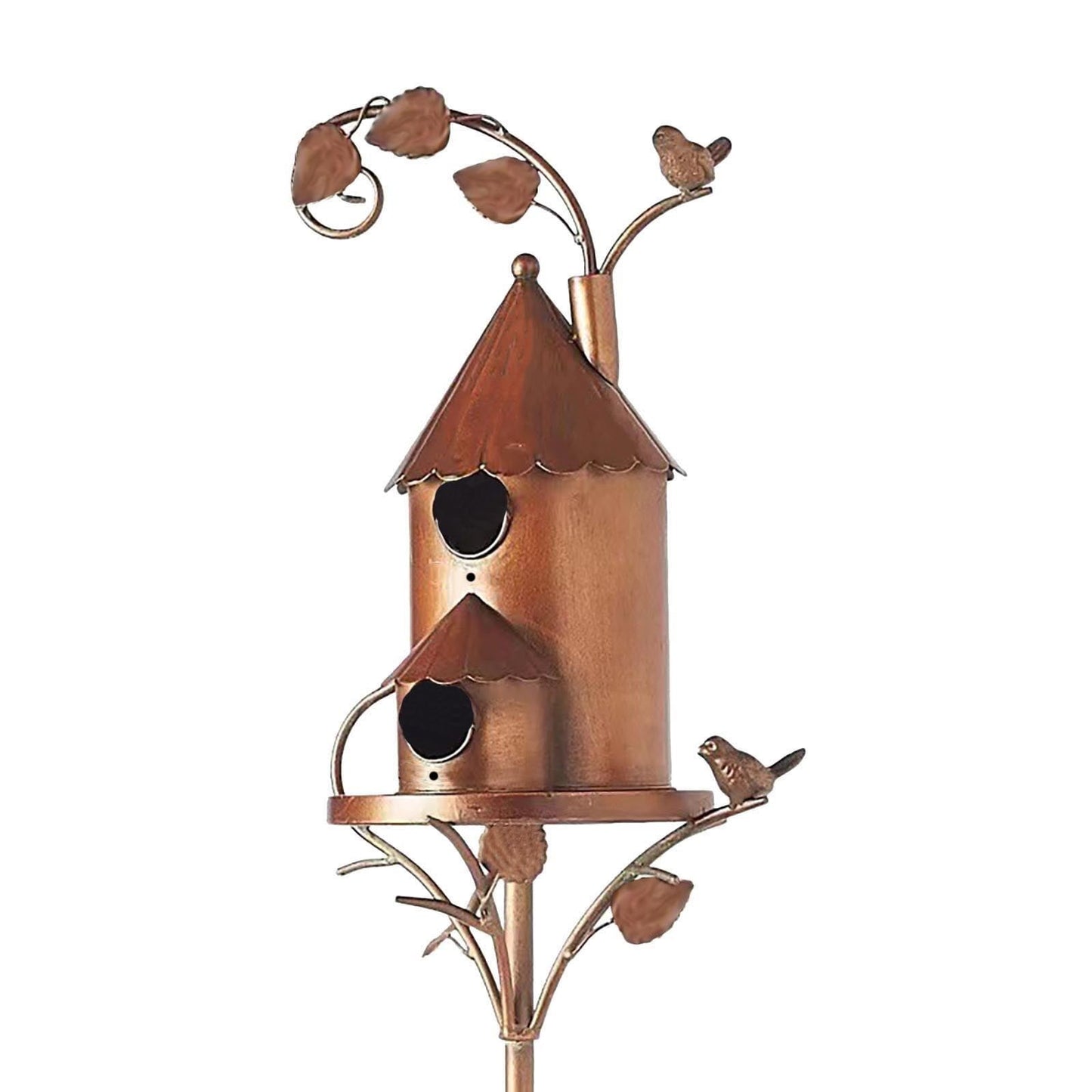 Realhomelove Birdhouse Garden Stakes, Metal Bird House with Pole, Suitable for Hummingbirds, Garden Outdoor Metal Birdhouse Decoration Bird Houses for Courtyard Backyard Patio Outdoor Decor