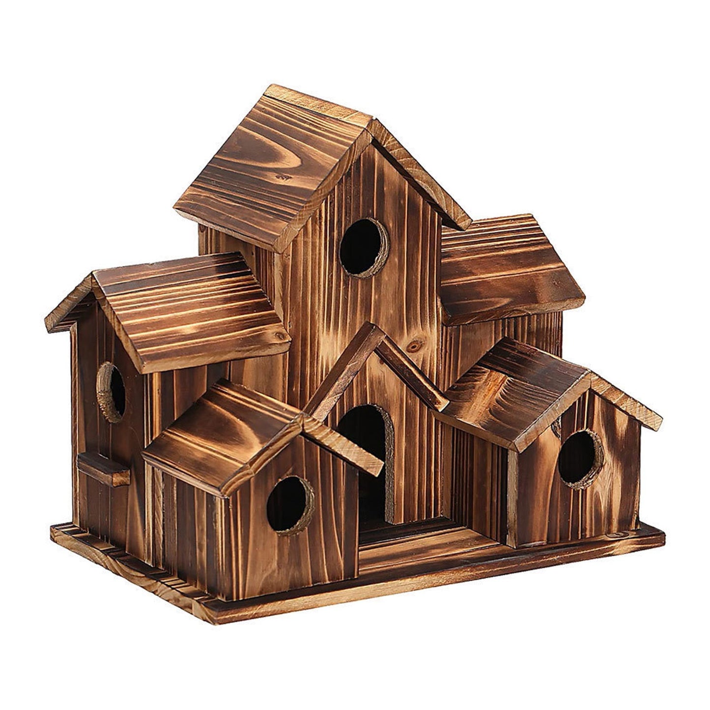 Squirrel Ring Wooden Hummingbird Birdhouse Rustic Outdoor Nesting For Birds