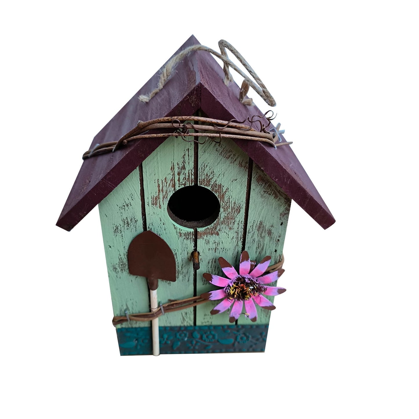Wooden Bird House, Hanging Birdhouse for Outside, Wooden Nests Box Garden Patio DIY Decorative for Robin Budgie Swallow Little Sparrow Finch Throstle or Medium Size Birds
