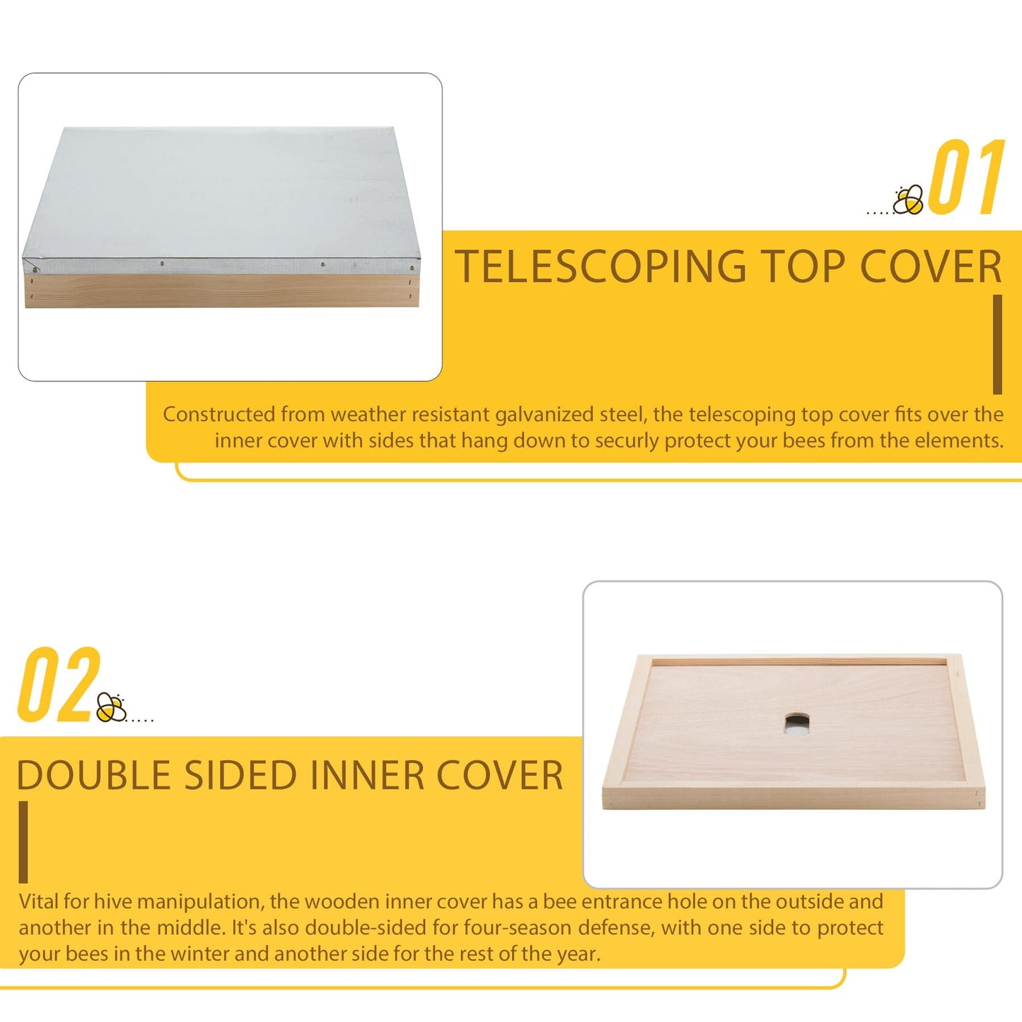 Premium Langstroth Bee Hive 8 Frame 2 Deep 2 Medium, All Frames & Foundations Included