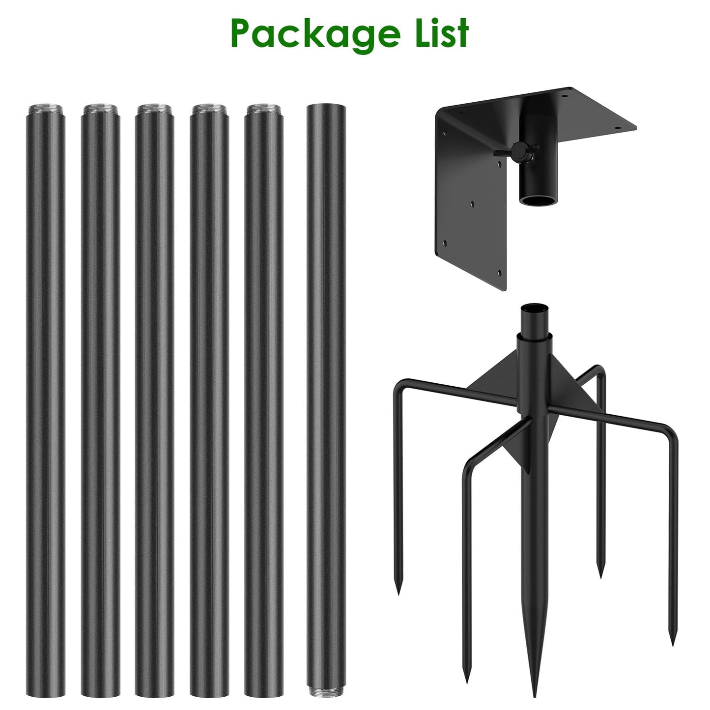 Moclever Bird House Pole Kit 79.9in Height Adjustable 66lbs Load Bird Feeder Pole, Black