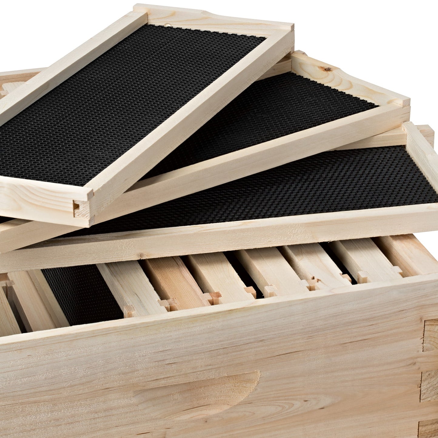 Honey Keeper Beehive 10 Frame Kit Super Box and 10 Deep Frames with Foundations for Langstroth Beekeeping