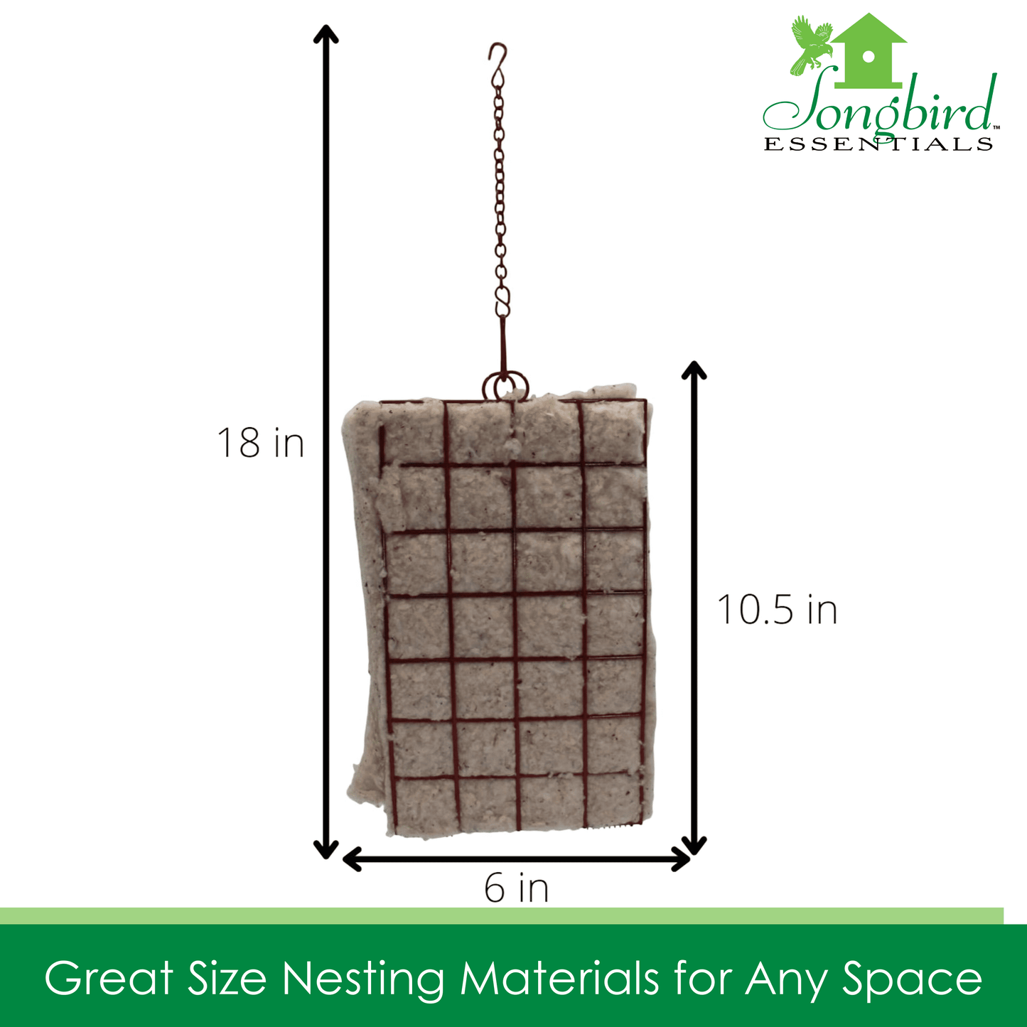 Songbird Essentials Bird House Bird Nesting Material Holder, Hummer Helper with Cotton Nesting Materials