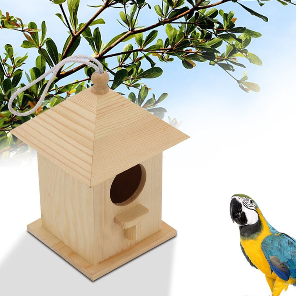 Creative Beige Bird Cage for Small Birds Comfortable Living Place with Plastic Material 7.5 Inch
