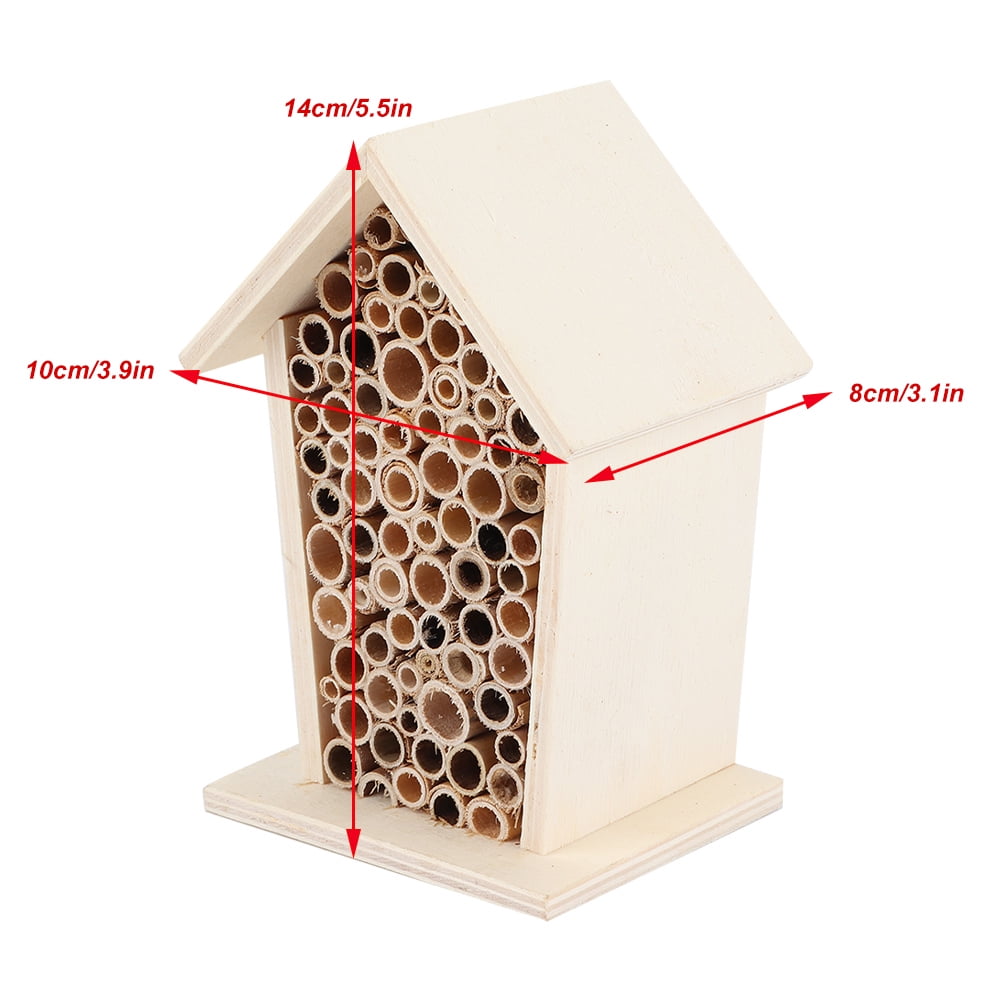 House, Wooden Bee House, Quality Natural Wood Tubular Channels Decorate Gardens For Bees Backyard Insects