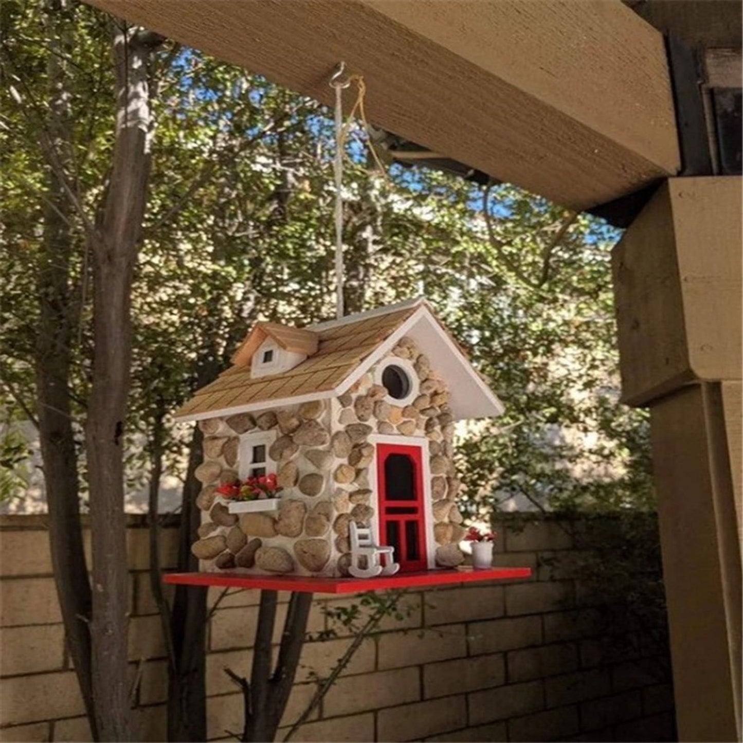 ZPAQI Wooden Bird Houses Wild Birds Home Small Bird Nest for Outdoor Garden Birdhouse