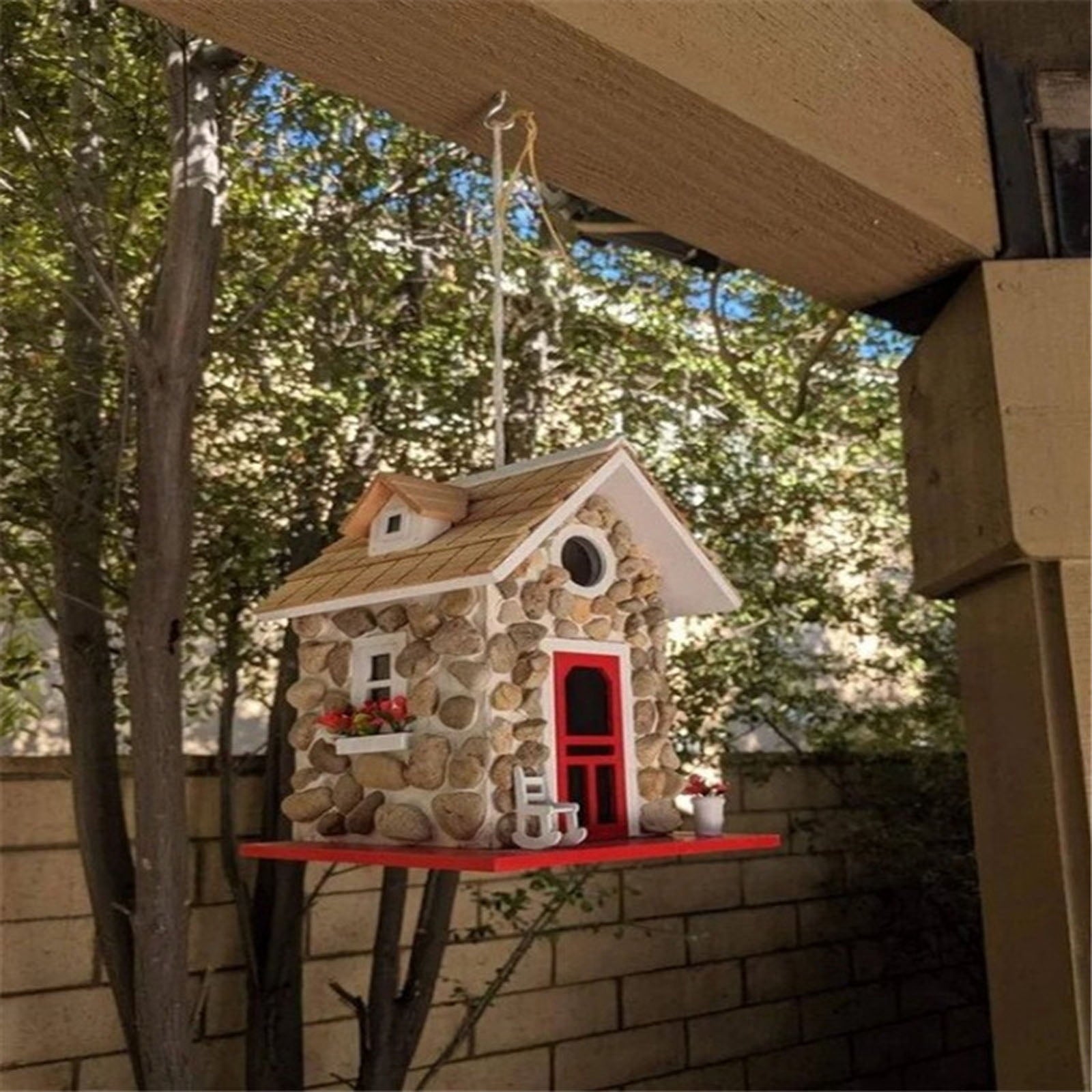 ZPAQI Wooden Bird Houses Wild Birds Home Small Bird Nest for Outdoor Garden Birdhouse