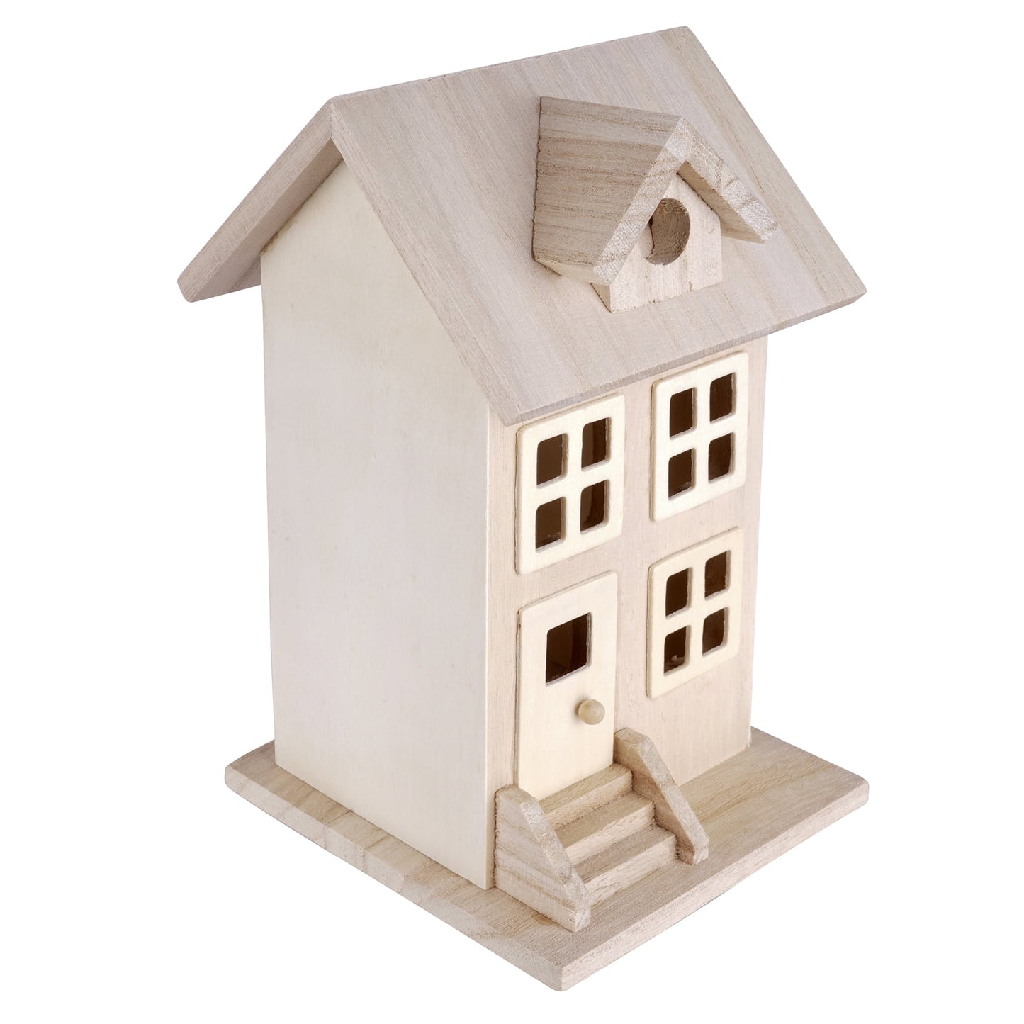 7.5" Wooden Townhouse Birdhouse by Make Market - Unfinished Birdhouse Made of 100% Wood - Outdoor Nesting Boxes - Bulk 8 Pack