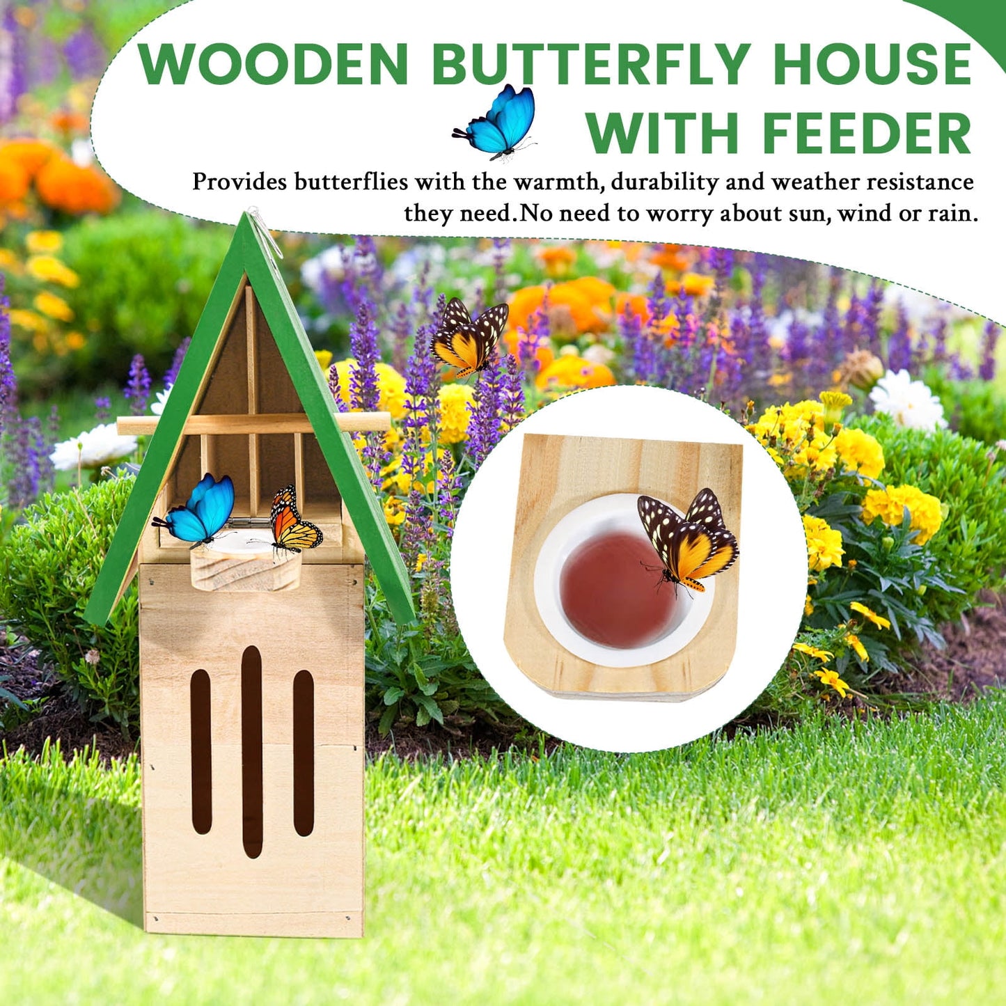 Butterfly Houses for The Garden, Butterfly Feeders for Outdoors Hanging, Butterfly House and Feeder for Garden Decoration