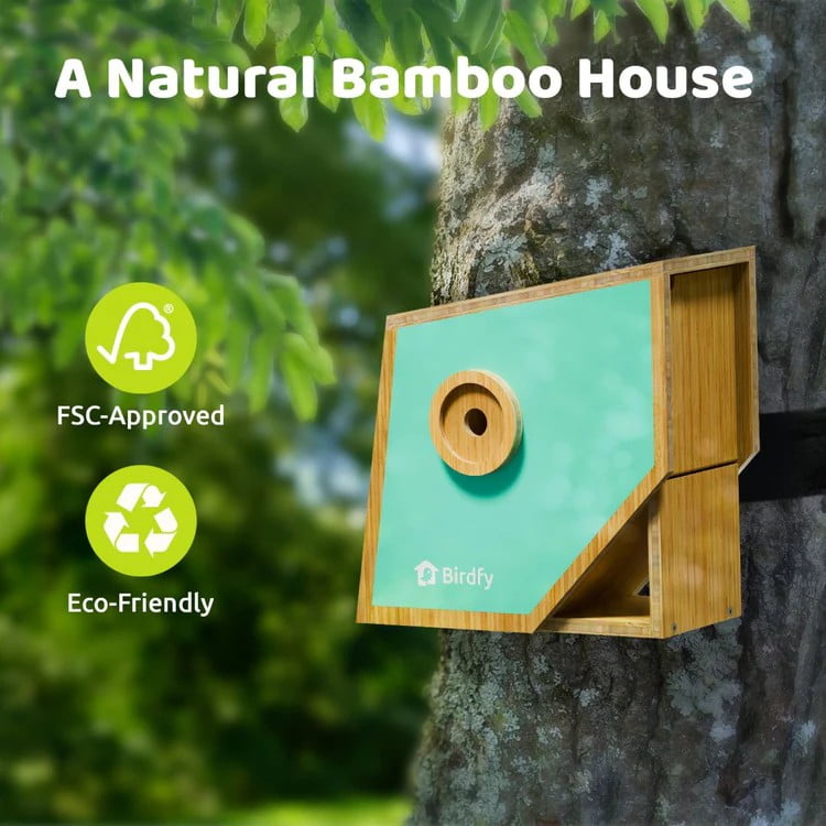 Birdfy Smart Bird Houses for Outside Solar Powered, 1080P HD Live View Bird House with Camera, Perfect Viewing Bird Nesting and Hatching, Bird Feeder with Camera for Most Birds