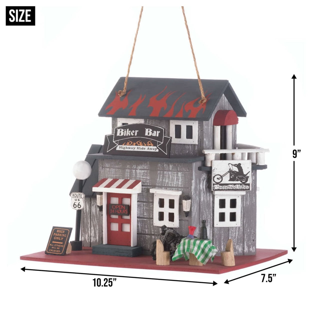 Home Decorative Biker Bar Highway Hide Away Bird House