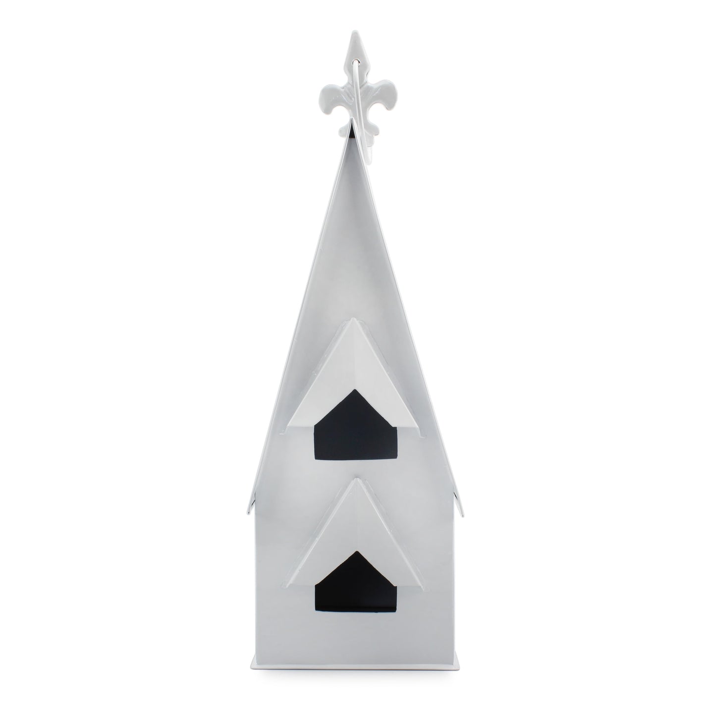 AuldHome Design Enamel Coated Decorative Birdhouse; White Farmhouse Birdhouse for Indoors or Outdoors