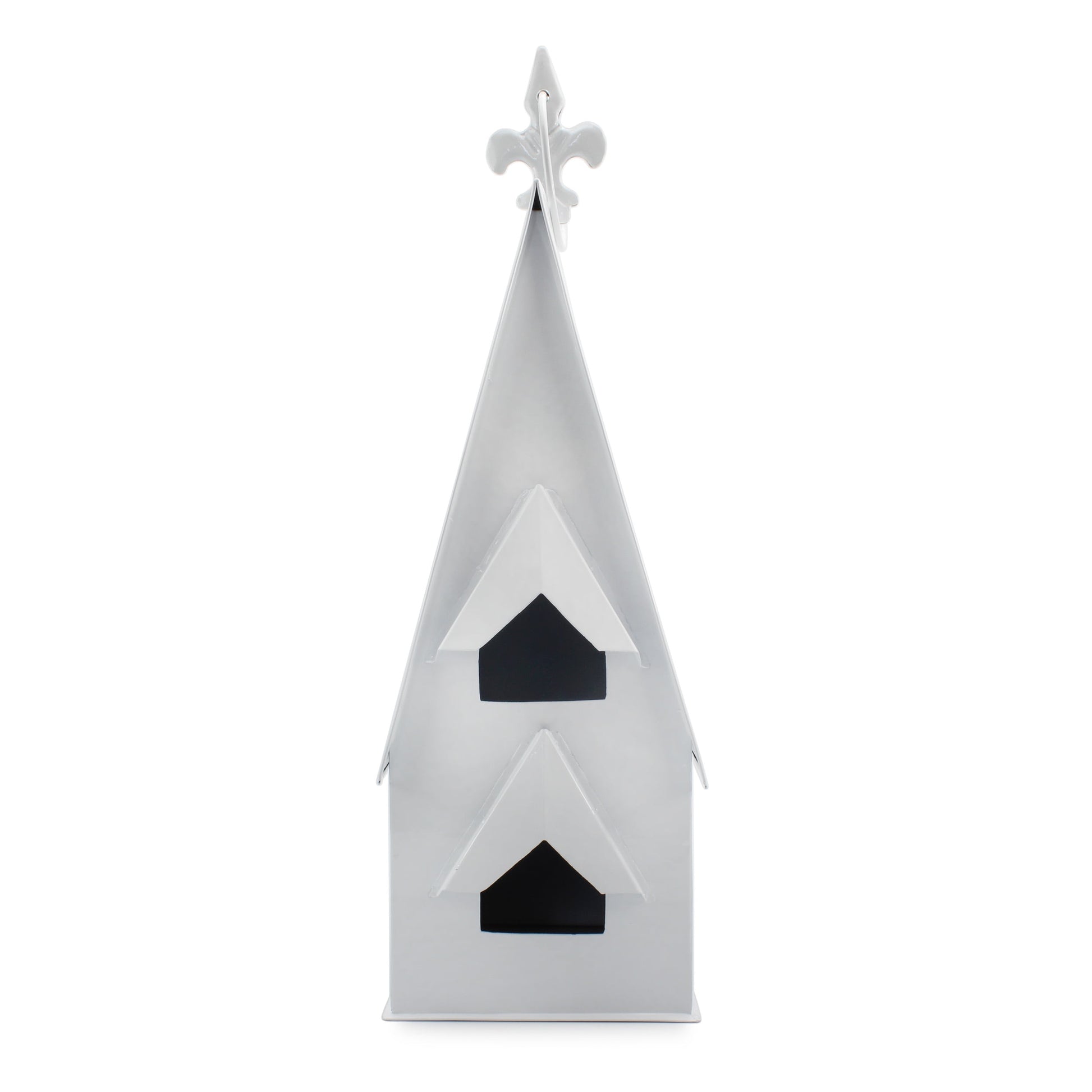 AuldHome Design Enamel Coated Decorative Birdhouse; White Farmhouse Birdhouse for Indoors or Outdoors