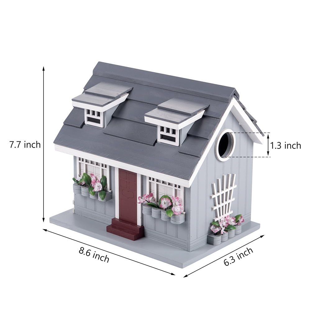 Modern Home Outdoor Handmade Wooden Birdhouse -  Garden or Backyard Décor for Wild Birds (Beach House)