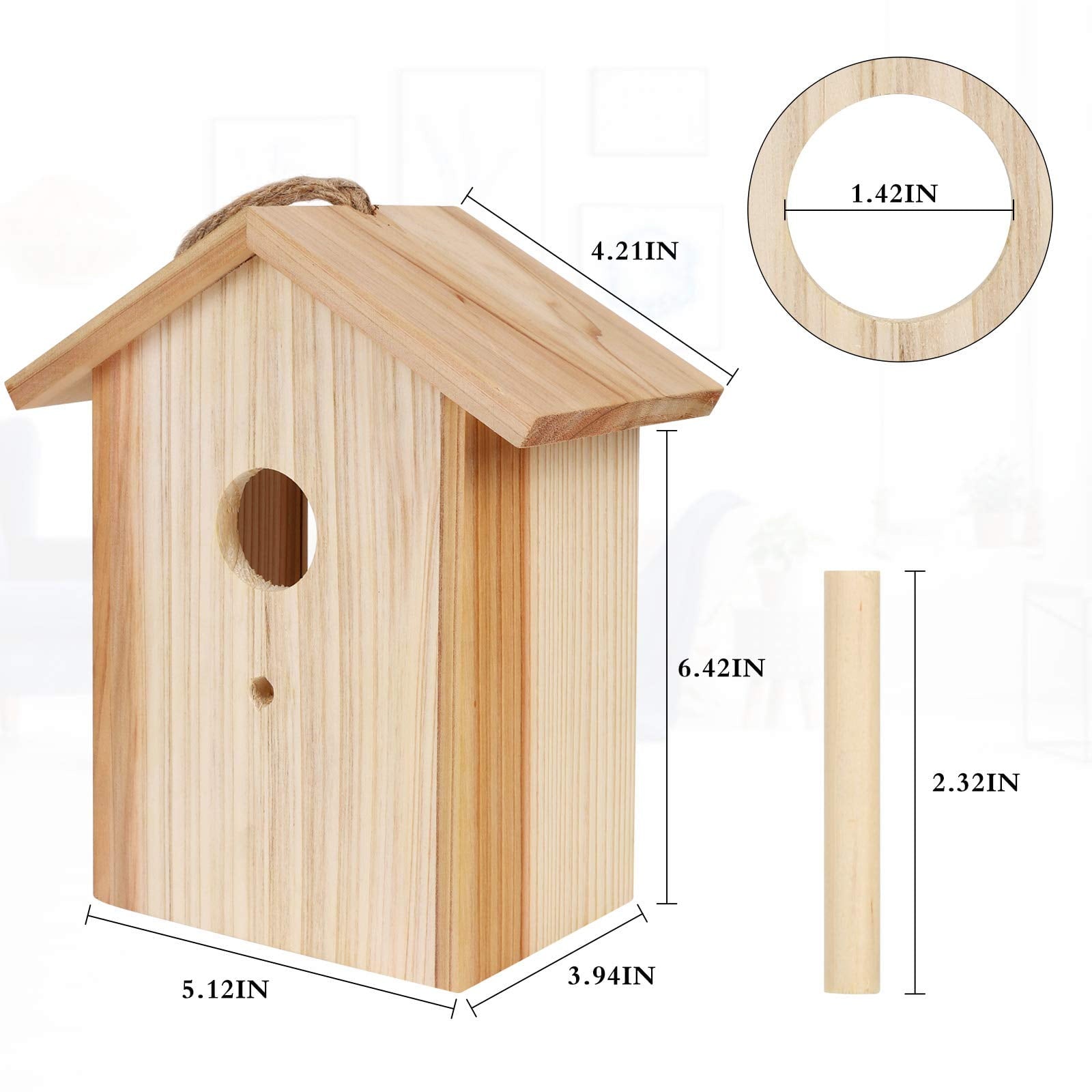 Window Bird House See Through Birdhouse for Viewing Wooden Birdhouse with Strong Suction Cups, Bird Nesting Box Transparent Design for Easy Observation, Best Gift for Kids