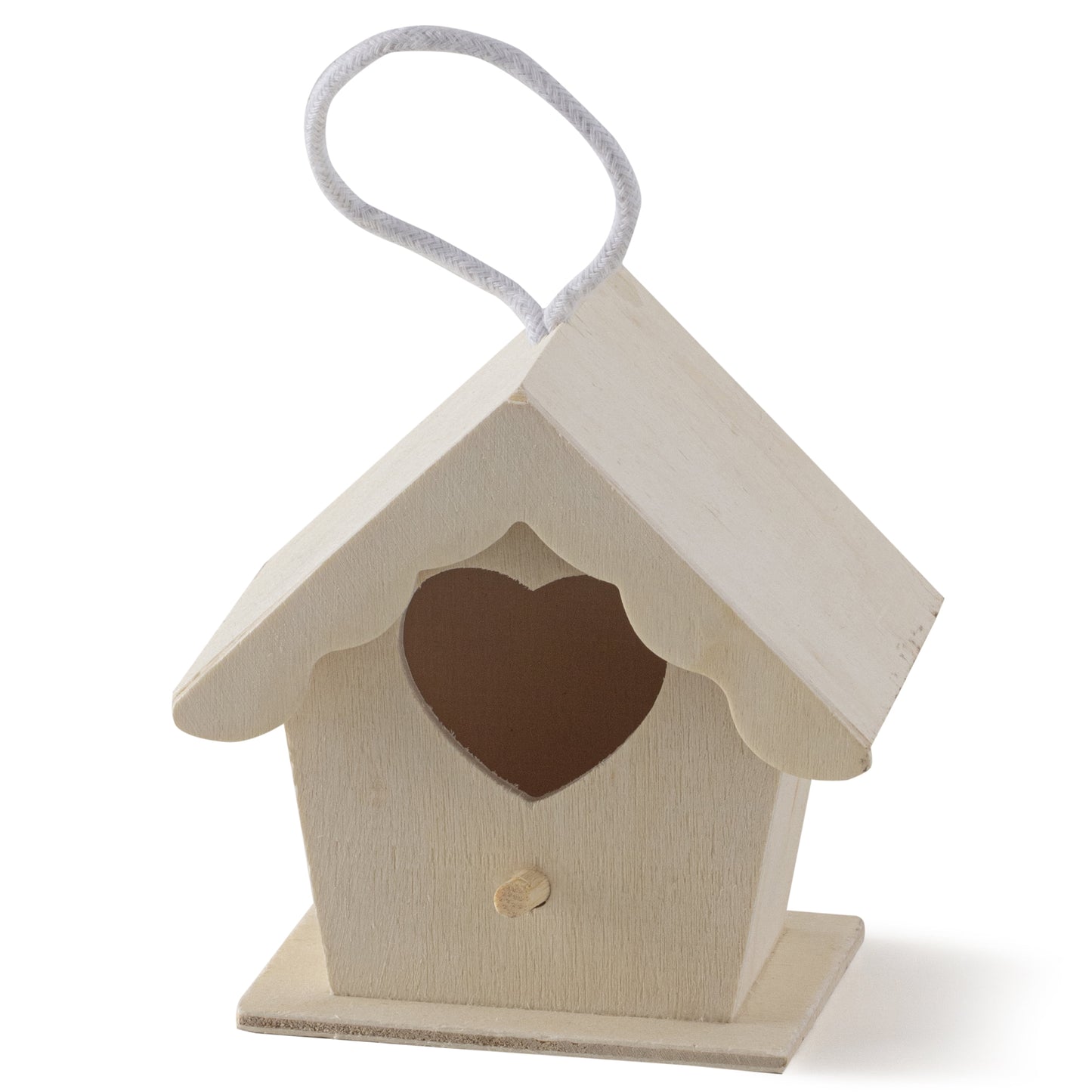 3.7" Wooden Heart Birdhouse by Make Market - Unfinished Hanging Birdhouse Made of 100% Wood - Bulk 8 Pack