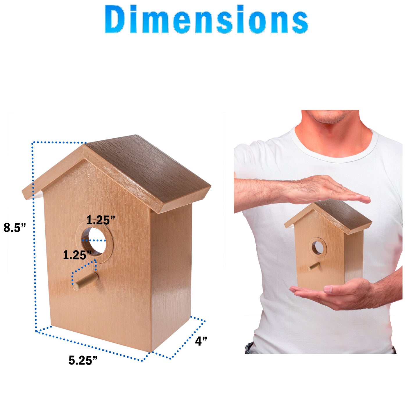 See Through Two Way Mirrored Bird House - Suction Cup Window Mounted, Weatherproof Design for Bluebirds & Sparrows
