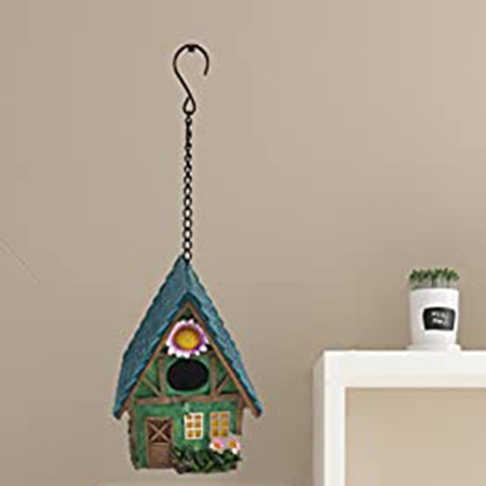 Outdoor Hanging Bird Nests, Hummingbird Houses, Garden Tree Decorations, Resin Ornaments (Simulated House)