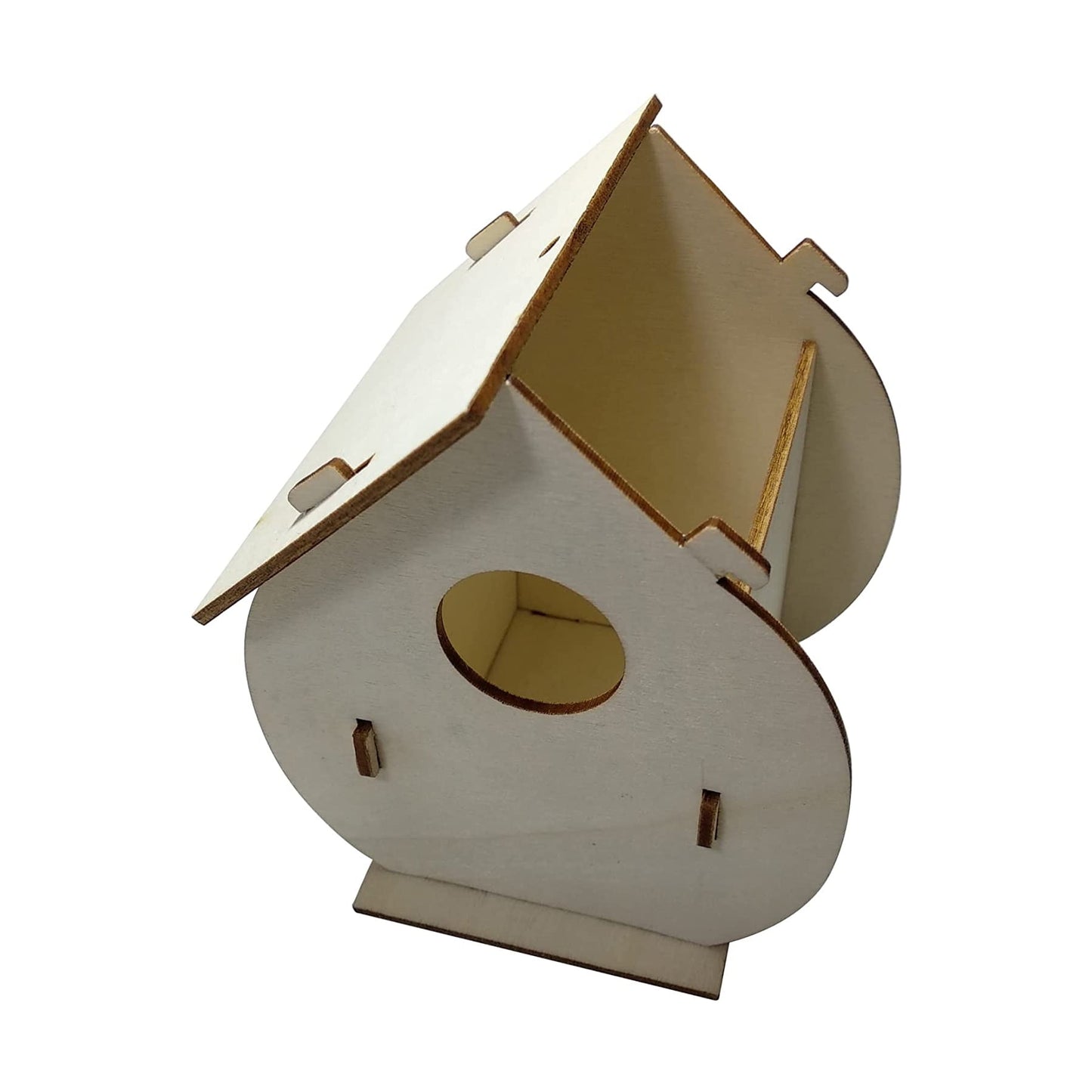 KHAMPA [2 Pack] DIY Wooden Birdhouse Kits Wooden Birdhouses Unpainted Natural Unfinished Wood Birdhouse to Paint Mini Bird Nest for DIY Crafts, Indoor Outdoor Bird House