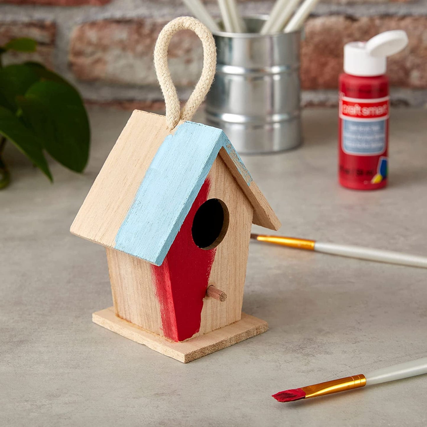 4.3" Traditional Birdhouse by Make Market - Unfinished Hanging Birdhouse Made of 100% Wood - Outdoor Nesting Boxes - Bulk 12 Pack