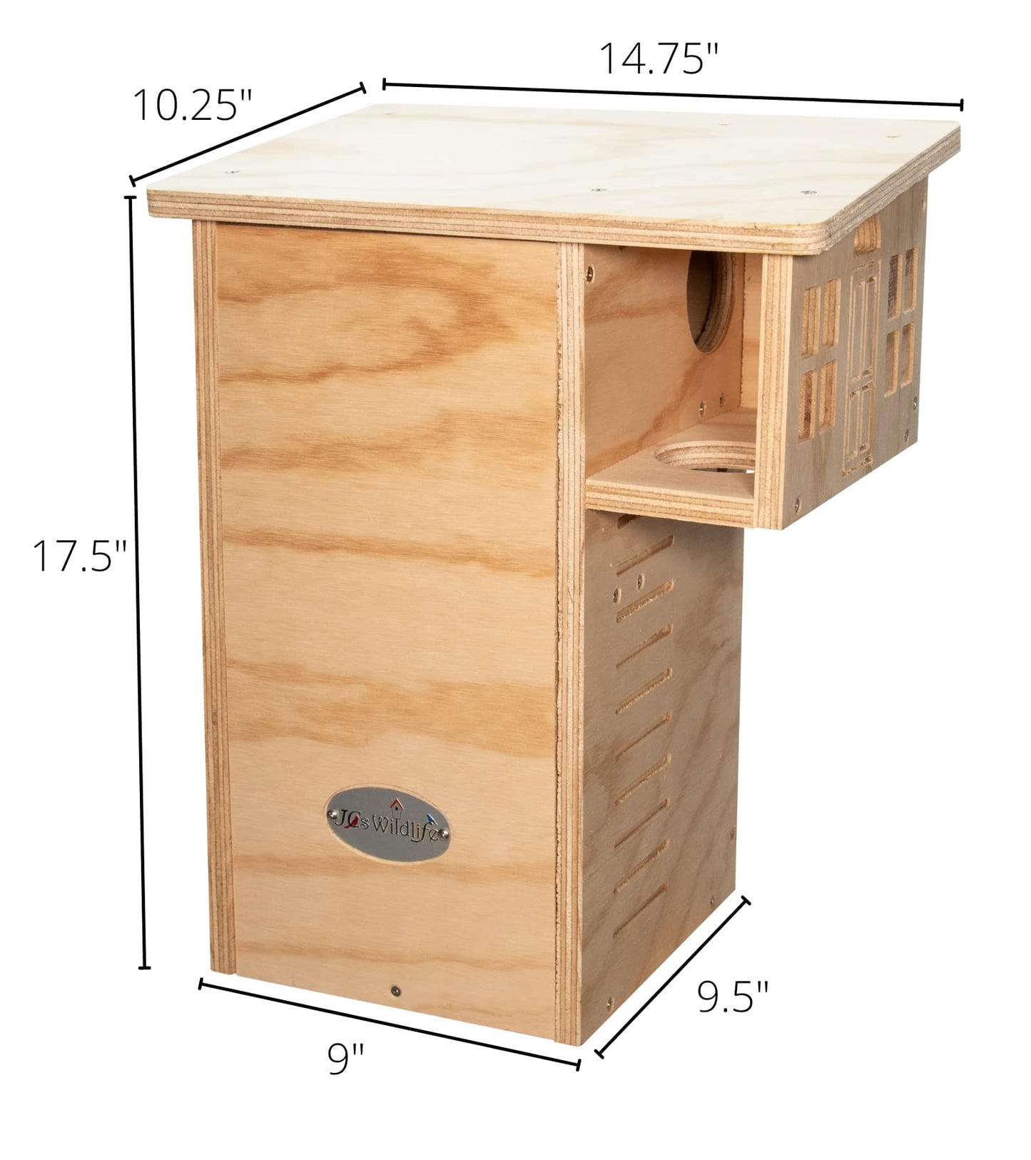 JCS Wildlife Plywood Squirrel House Nesting Box � Durable, Spacious Shelter for Squirrels