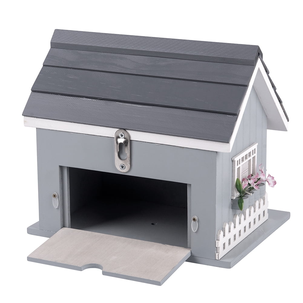Modern Home Outdoor Handmade Wooden Birdhouse -  Garden or Backyard Décor for Wild Birds (Beach House)
