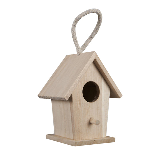 4.3" Traditional Birdhouse by Make Market - Unfinished Hanging Birdhouse Made of 100% Wood - Outdoor Nesting Boxes - Bulk 12 Pack
