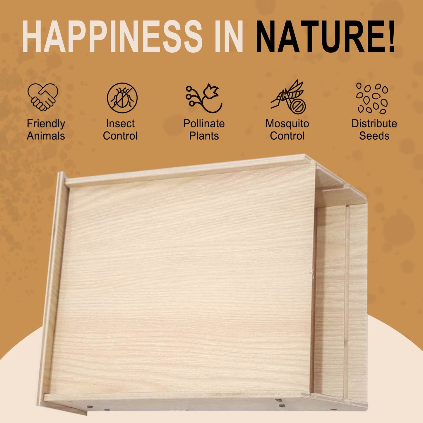 Clearance Under $5! Bat House for Outdoor Large Bat Box for Outside 2 Chamber Wood Bat House Kit for Weatherproof Wooden Bat Shelter Easy to Land and Roost, 9.45 x 7.48 x 2.76 Inch ,Wooden