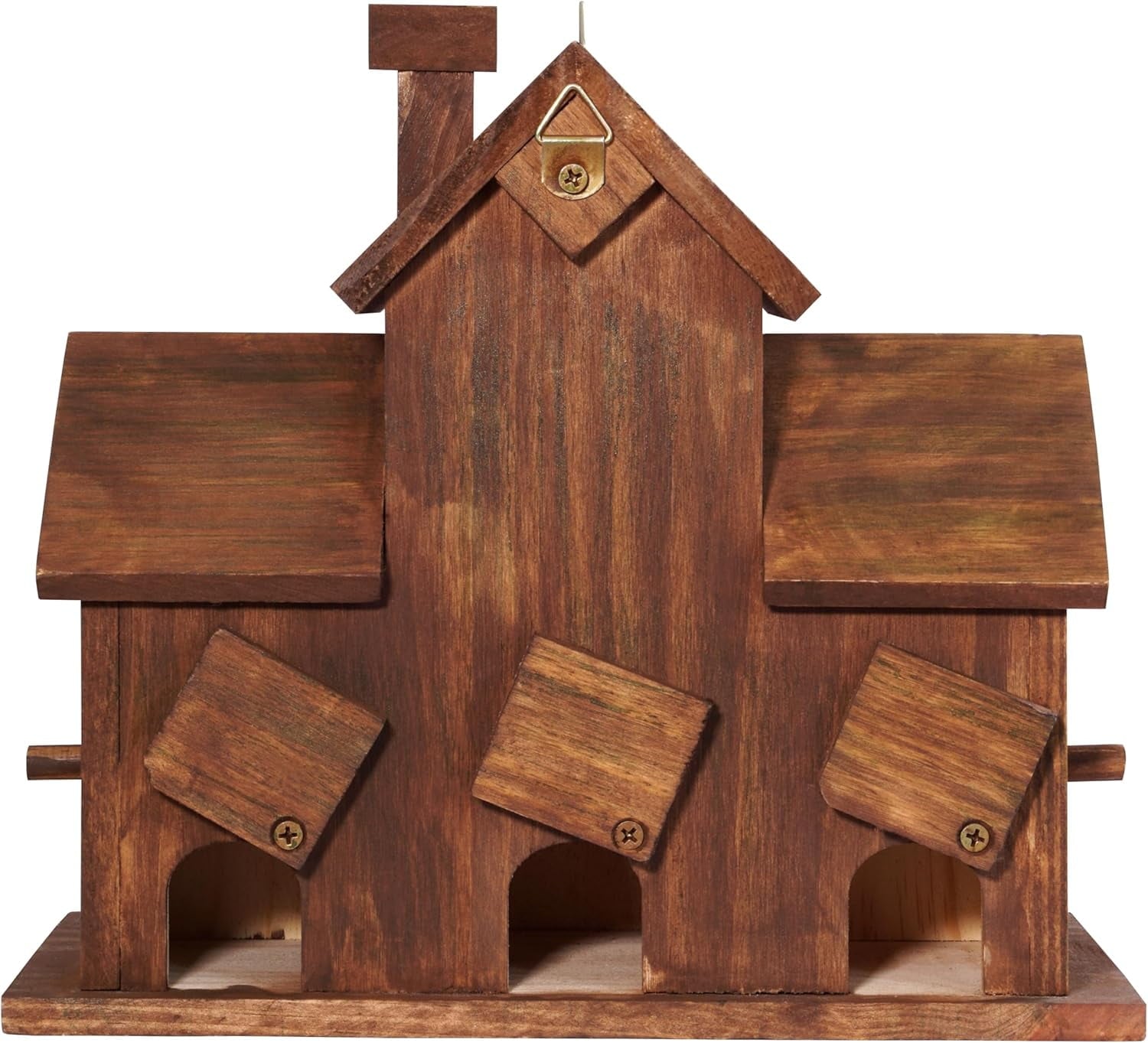 VASGOR Bird Houses for Outside with Bird Feeder, Outdoor 3 Hole Bird House Room for 3 Bird Families Bluebird Finch Cardinals Hanging Birdhouse for Garden