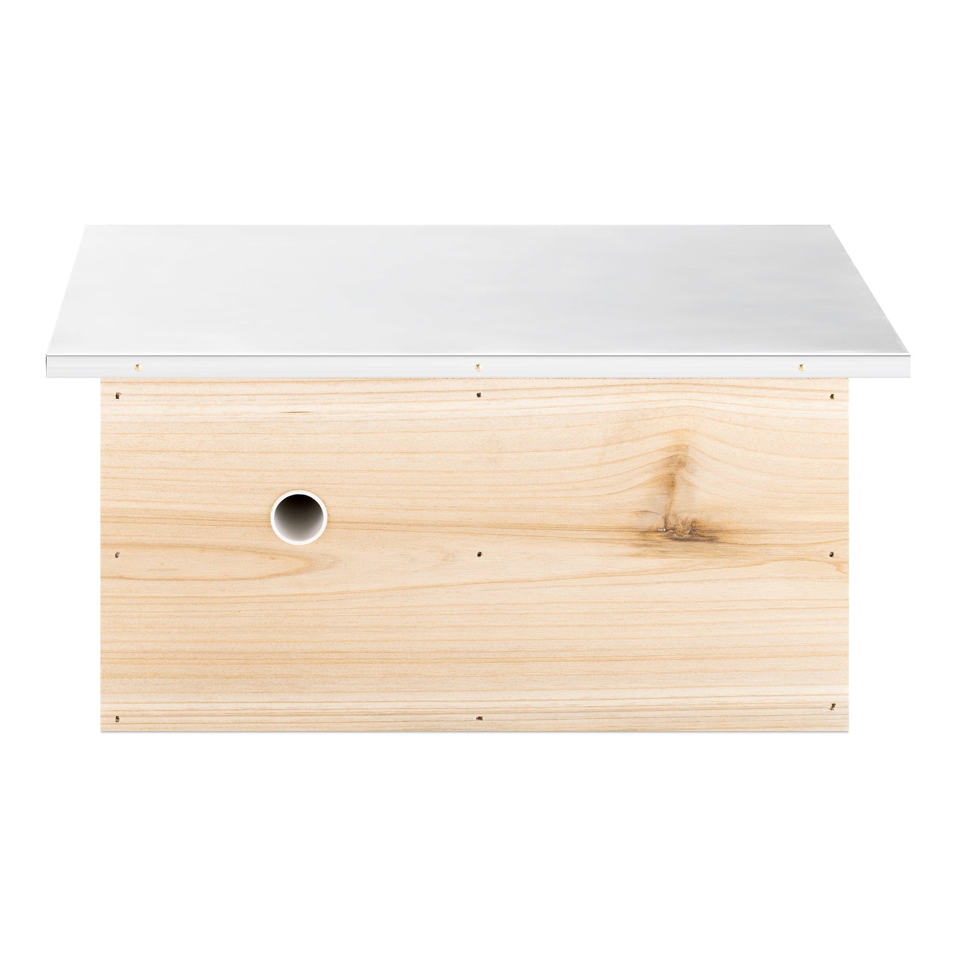 Navaris Wooden Bumblebee House for Garden - Wood Shelter Nesting Habitat Hotel for Bees - Bumble Bee Home Box with Metal Roof - 11.8"x7.9"x5.7"