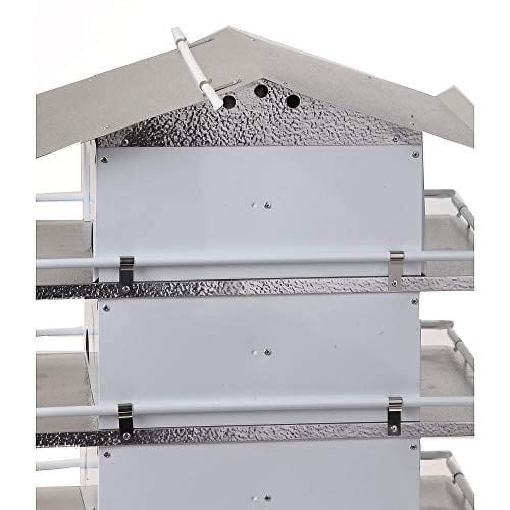 Birds Choice Medium 3-Level, 12-Room Purple Martin Bird House with Starling-Resistant Entrances, White/Grey
