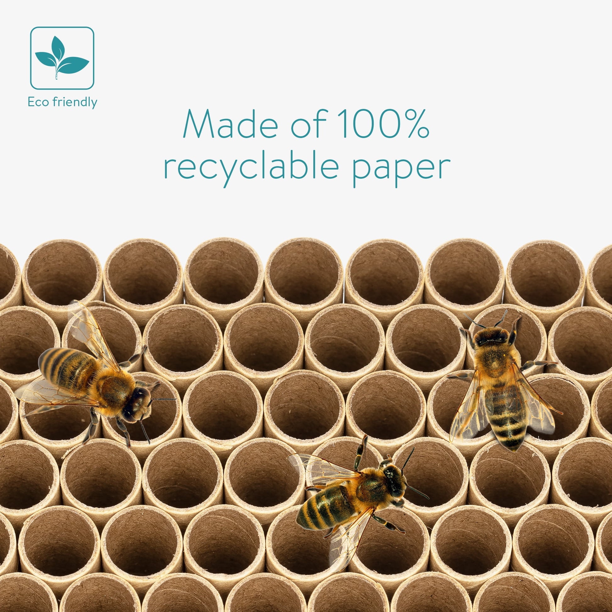 Navaris Cardboard Bee Nesting Tubes (Pack of 200) - 6" Long x 5/16" Diameter Tube for Mason Solitary Bees - For Filling Insect Hotels and Bug Houses