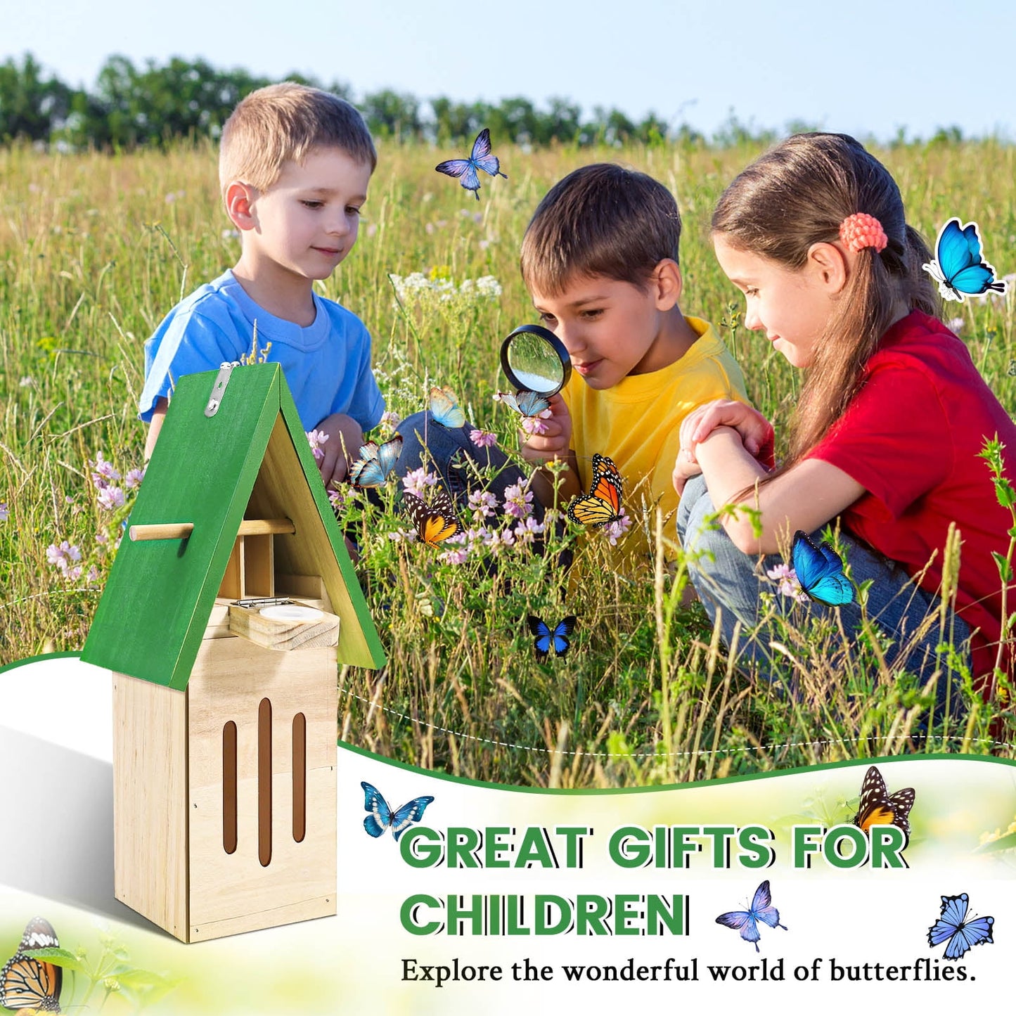 Butterfly Houses for The Garden, Butterfly Feeders for Outdoors Hanging, Butterfly House and Feeder for Garden Decoration