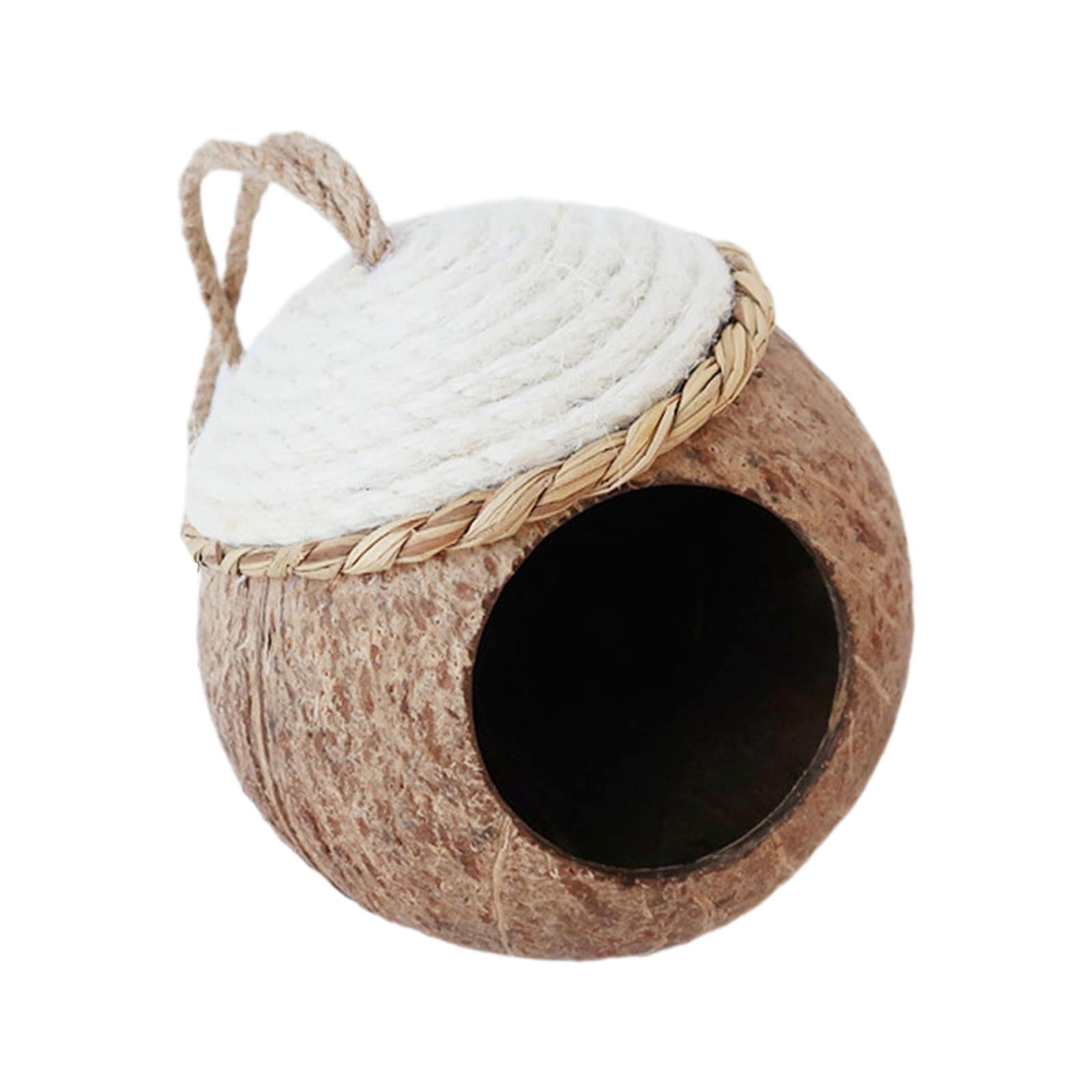 perfeclan Coconut Shell Birds Nest, Hanging Bird House, Outside Birds Hut,Small Animals House, Bird Cage for Budgies Parakeet Canary