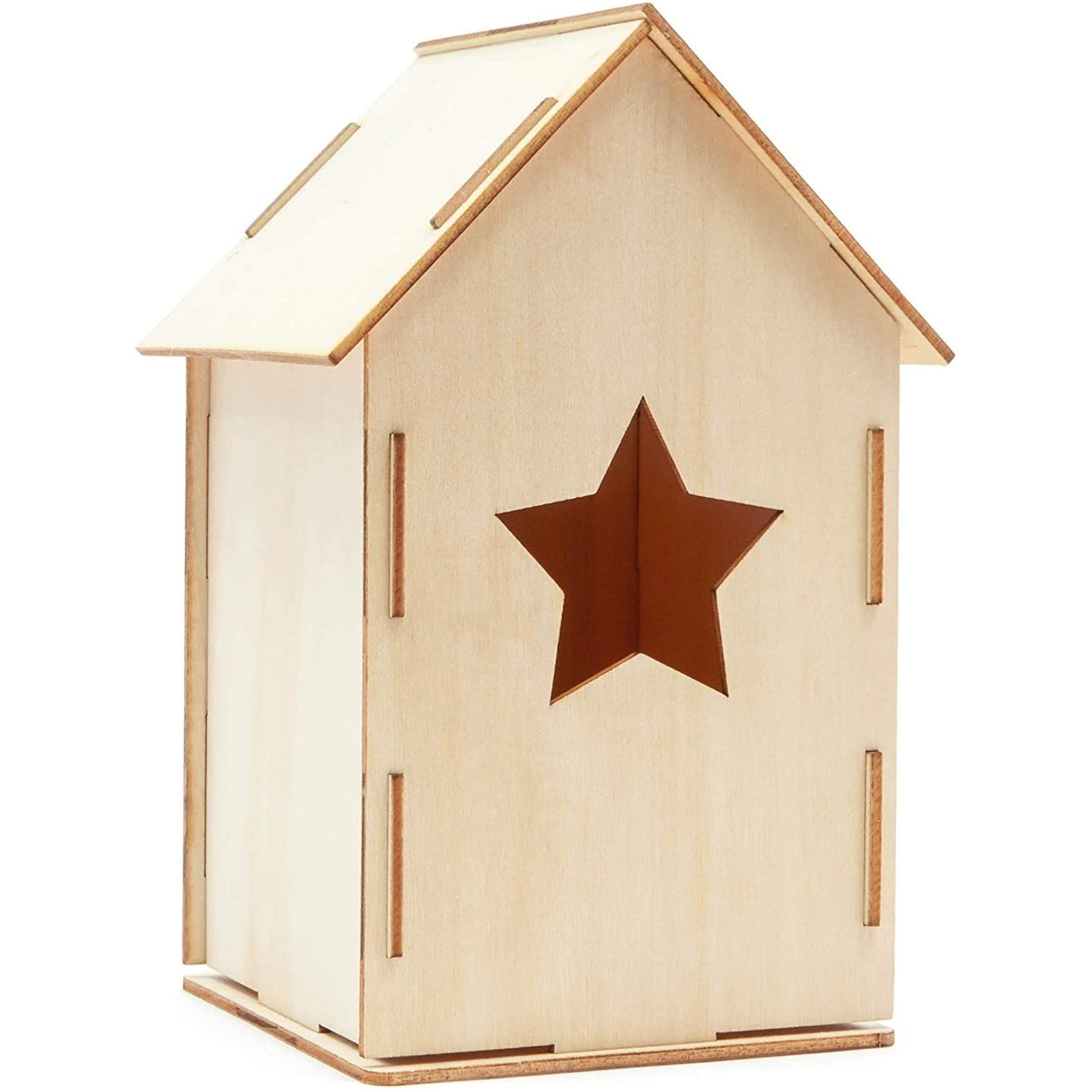 Mini Wood Bird Houses for DIY Crafts (4 Designs, 8 Count)