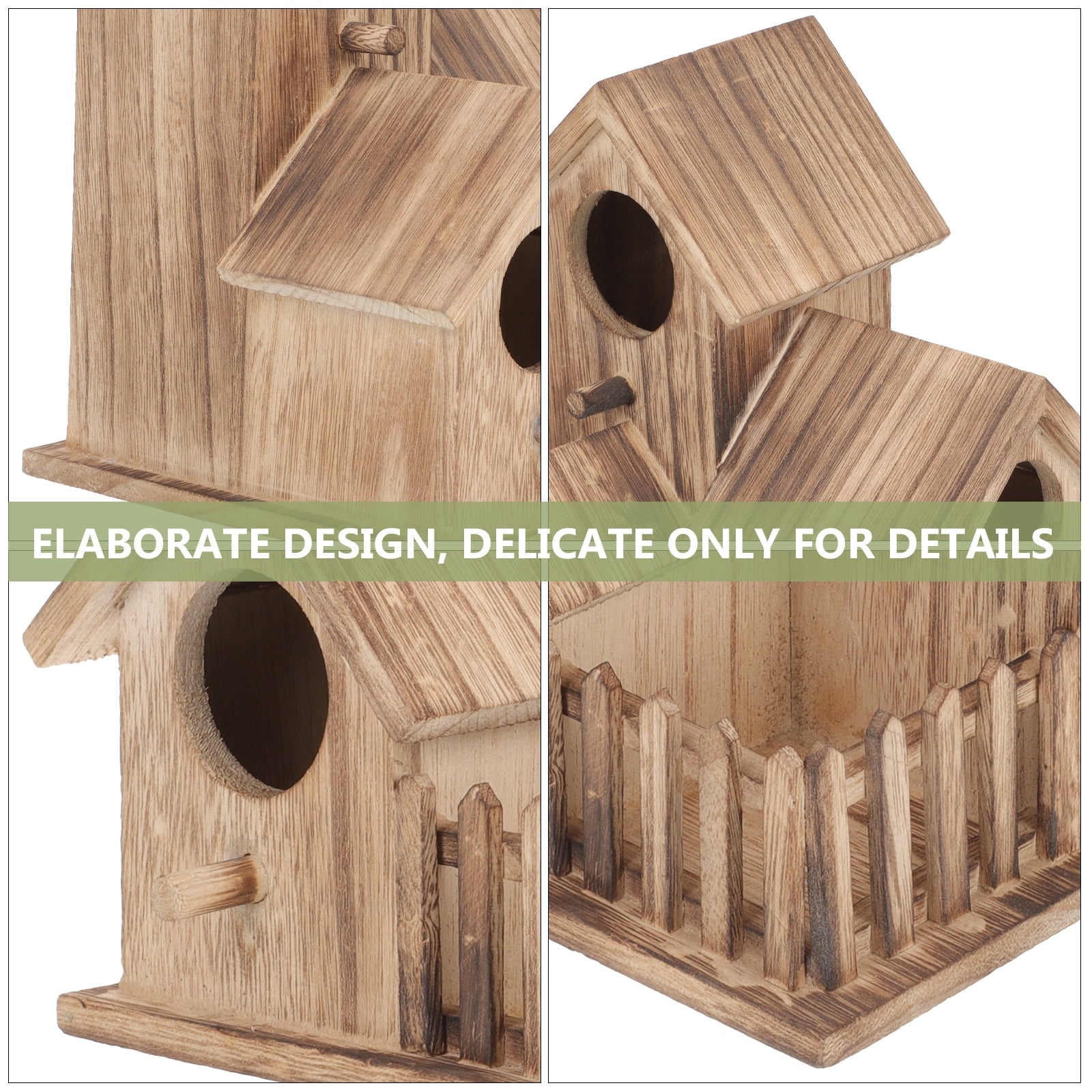 Free Standing Bird Feeder,Cockatiel Nesting House Outdoor Bird House Outdoor Garden Bird House Wood Parakeet Nest