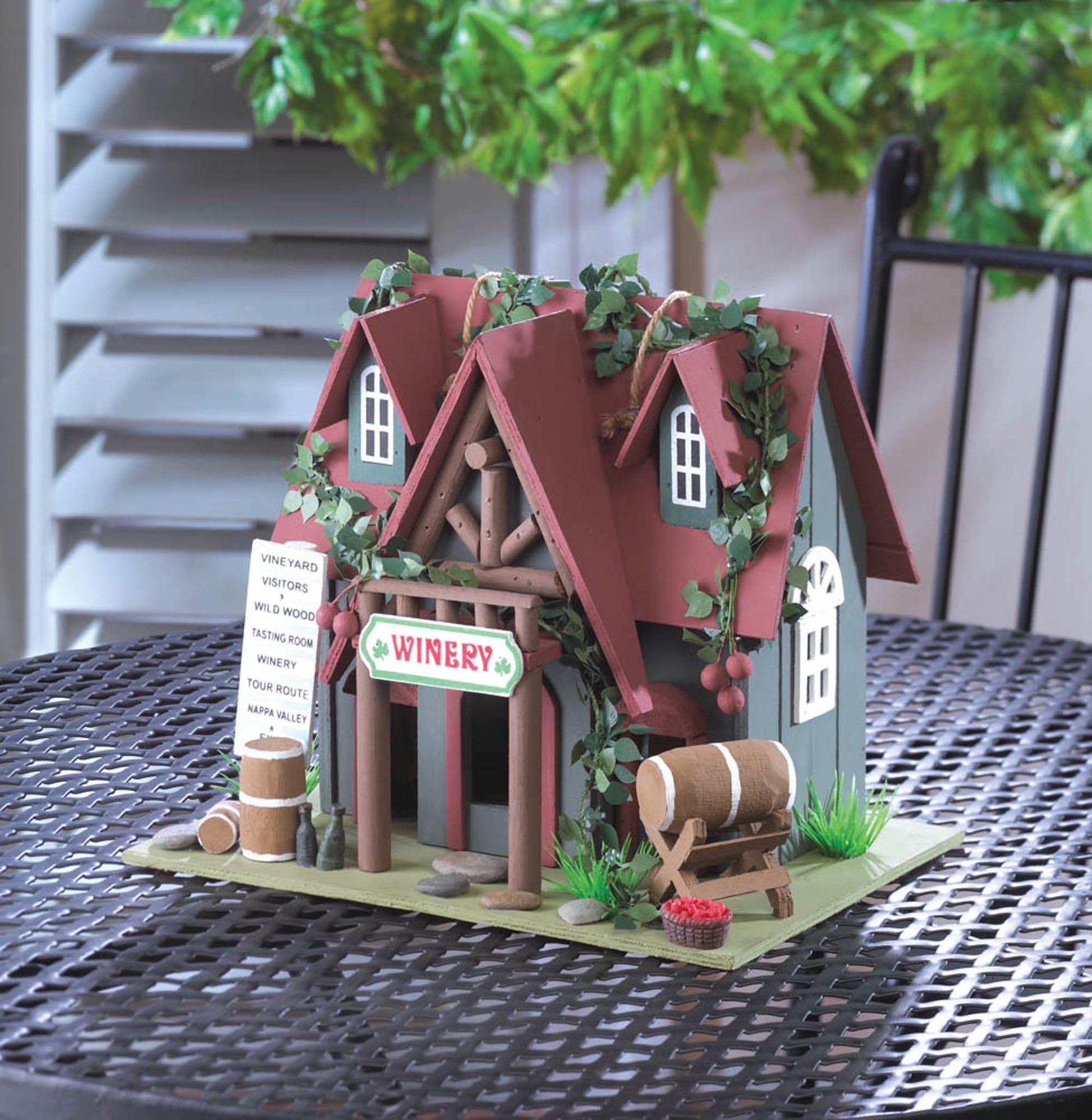 Zingz & Thingz Cottage Winery Birdhouse 10.25x7x8"