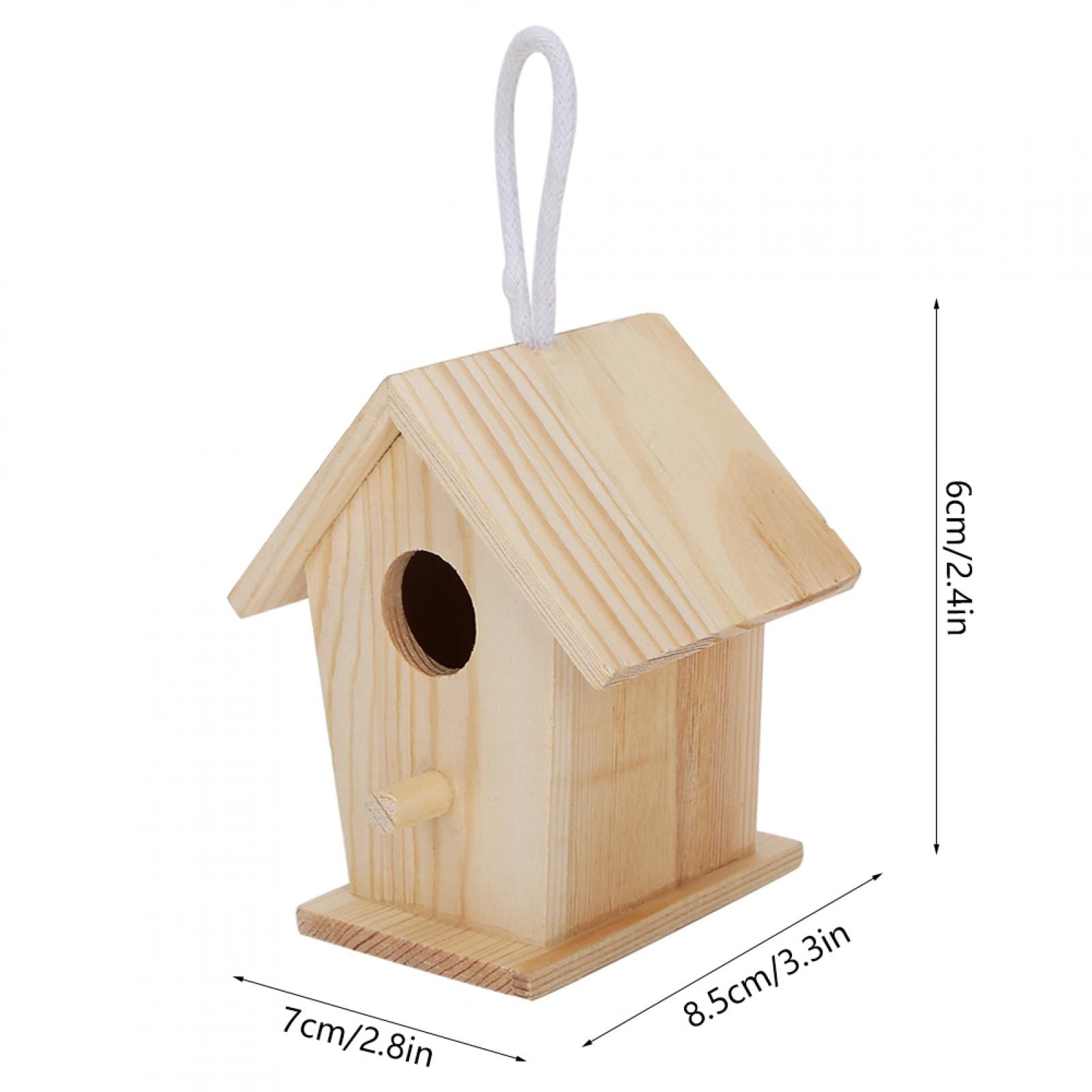 Wooden Bird House,Bird Cage,4Pcs Mini Outdoor Hanging Wooden Bird House Nests Cage Ornament for Garden Balcony