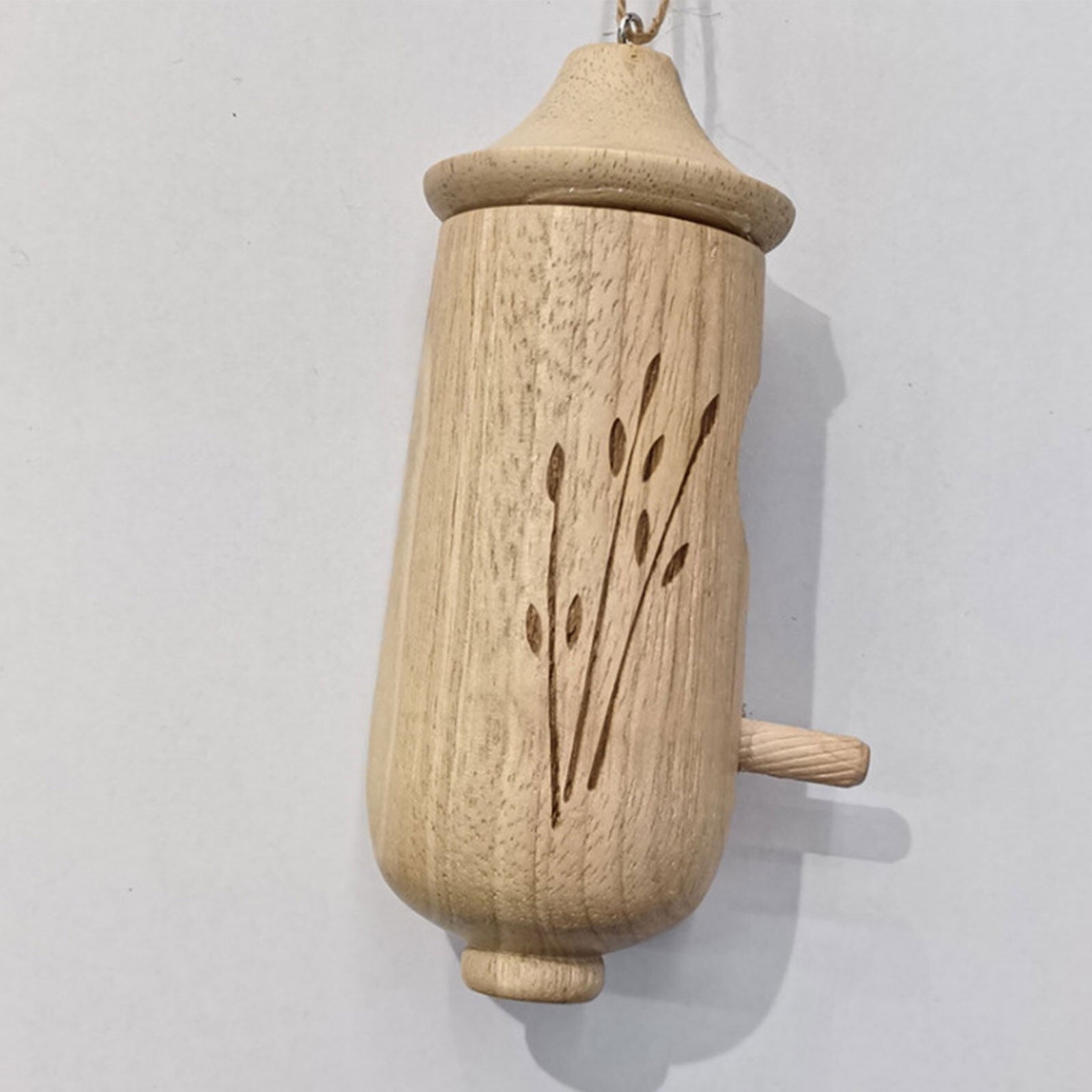 DERCLIVE 3Pcs Natural Wood Hummingbird House,Outside Hummingbird Houses, Hanging Hummingbird Nest for Nesting